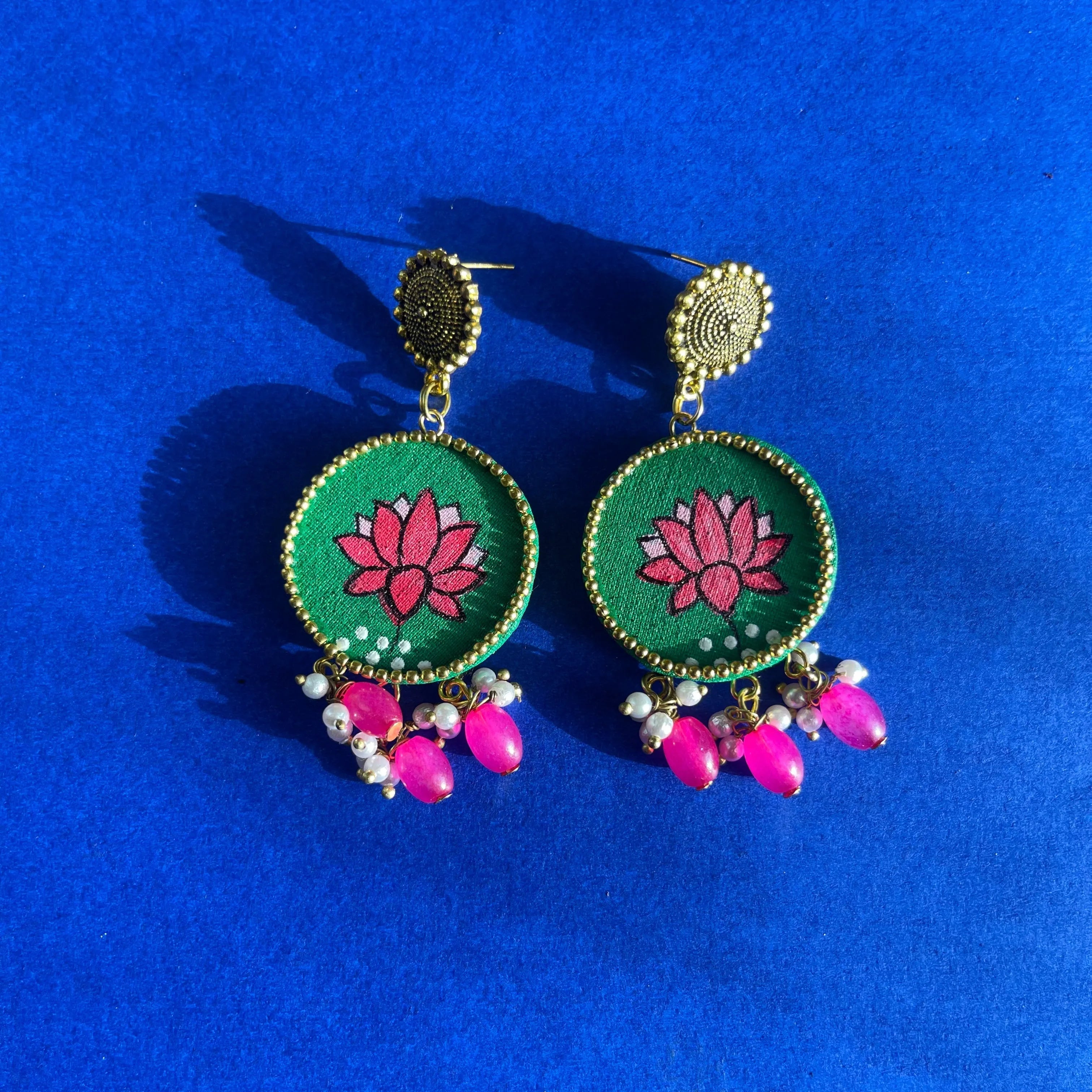 Meera Traditional Green Handmade Drop (Earrings) HP-ER- - KHOJ.CITY