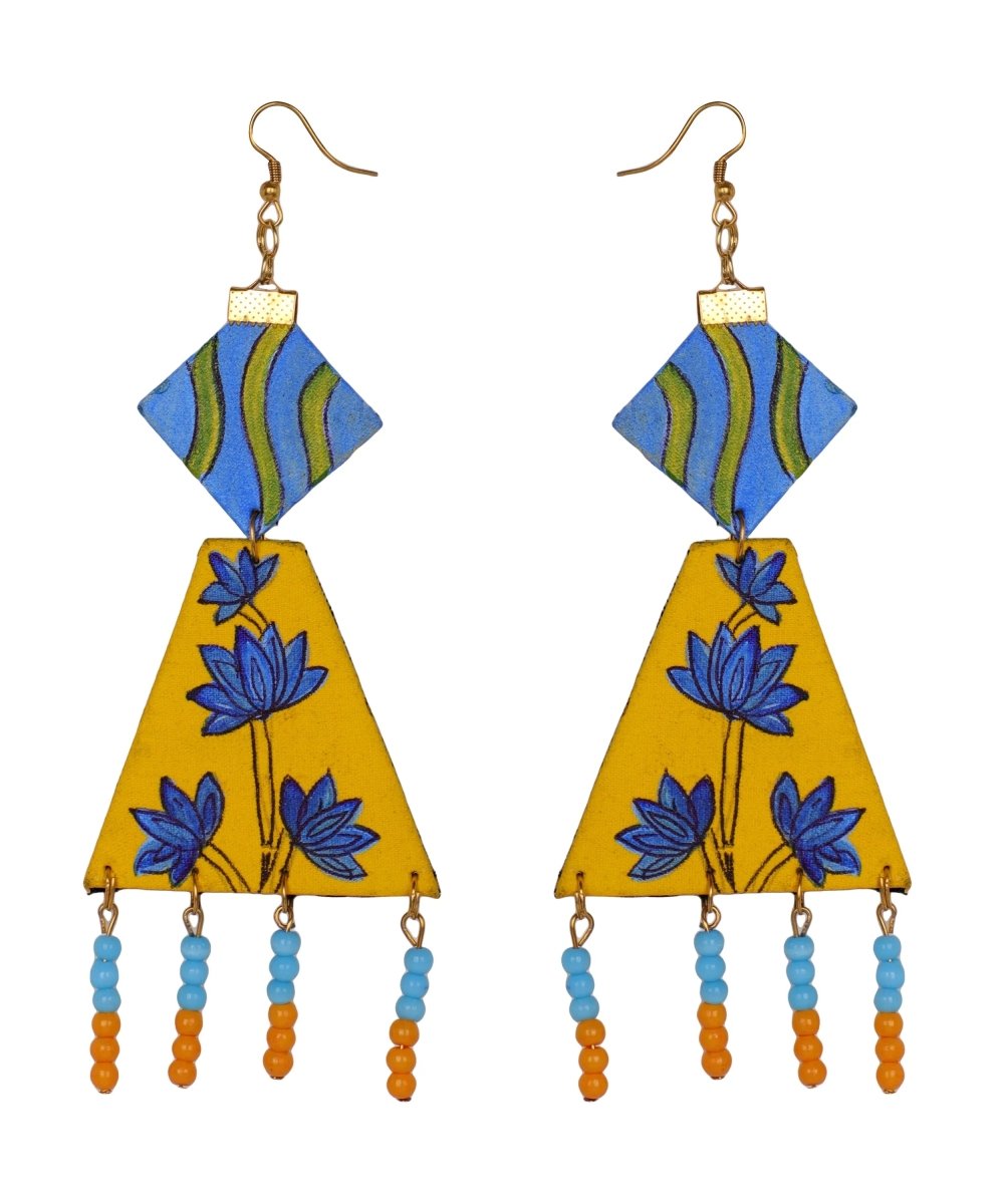 Hana Traditional Multi Color Hand Painted Drop (Earrings) HP - ER - 066 - KHOJ.CITY
