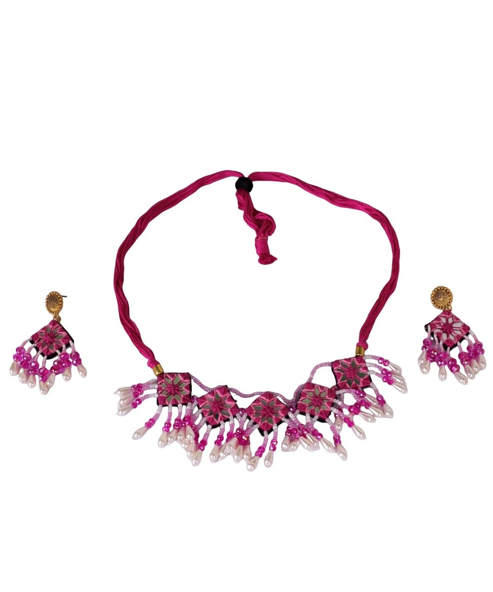 Harper Mirror Classic Multi Color Handmade Bridal Jewellery (Choker set) - 018 - KHOJ.CITY
