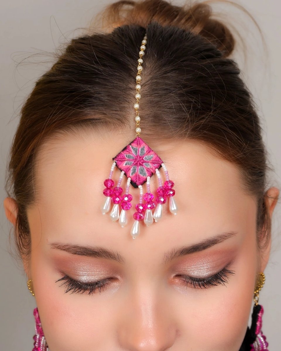 Harper Mirror Classic Multi Color Handmade Bridal Jewelry (Shaadi Set) - 005 - KHOJ.CITY