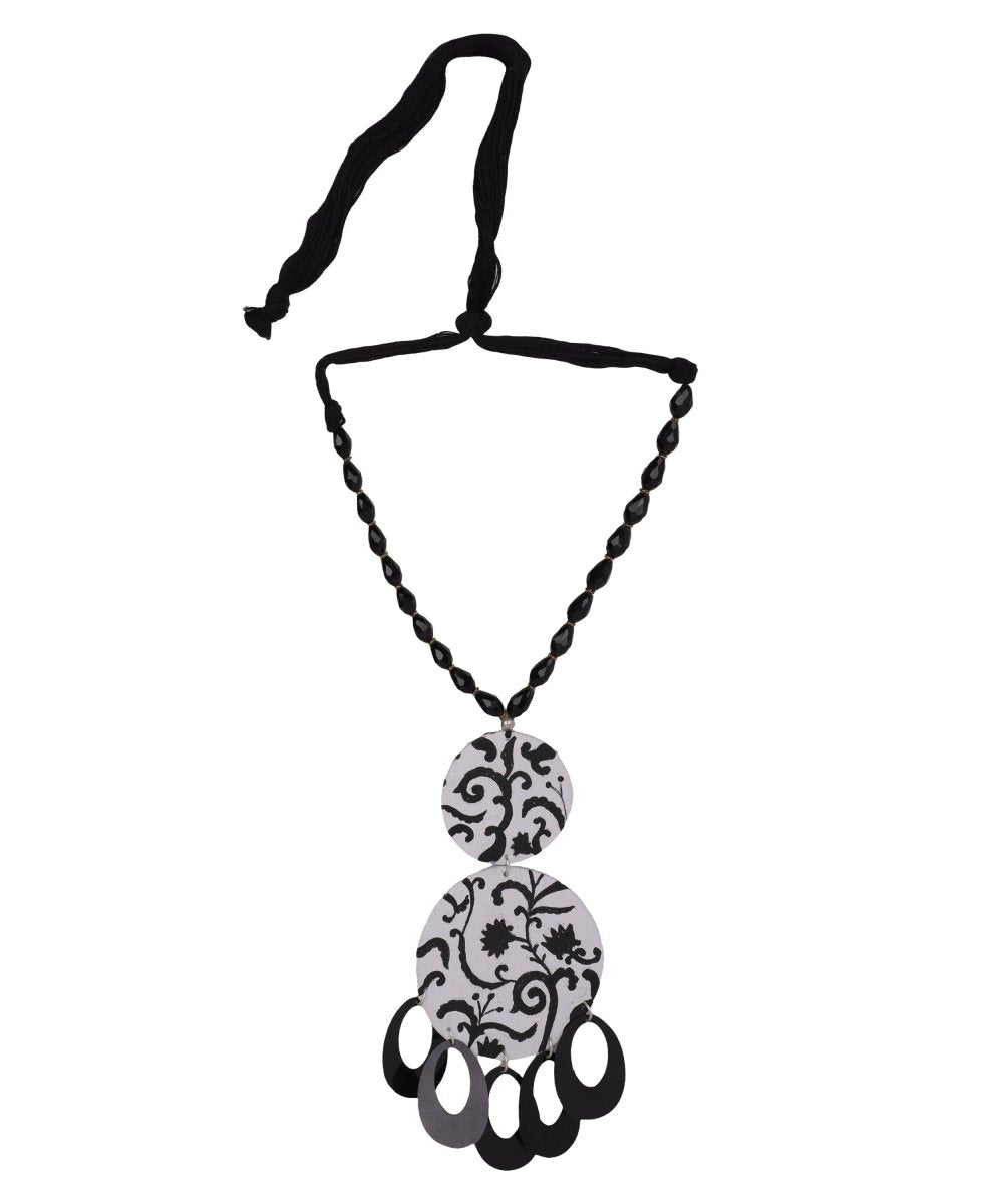 Jet Black Classic Multi Color Hand Painted (Necklace) HP - NP - 046 - KHOJ.CITY