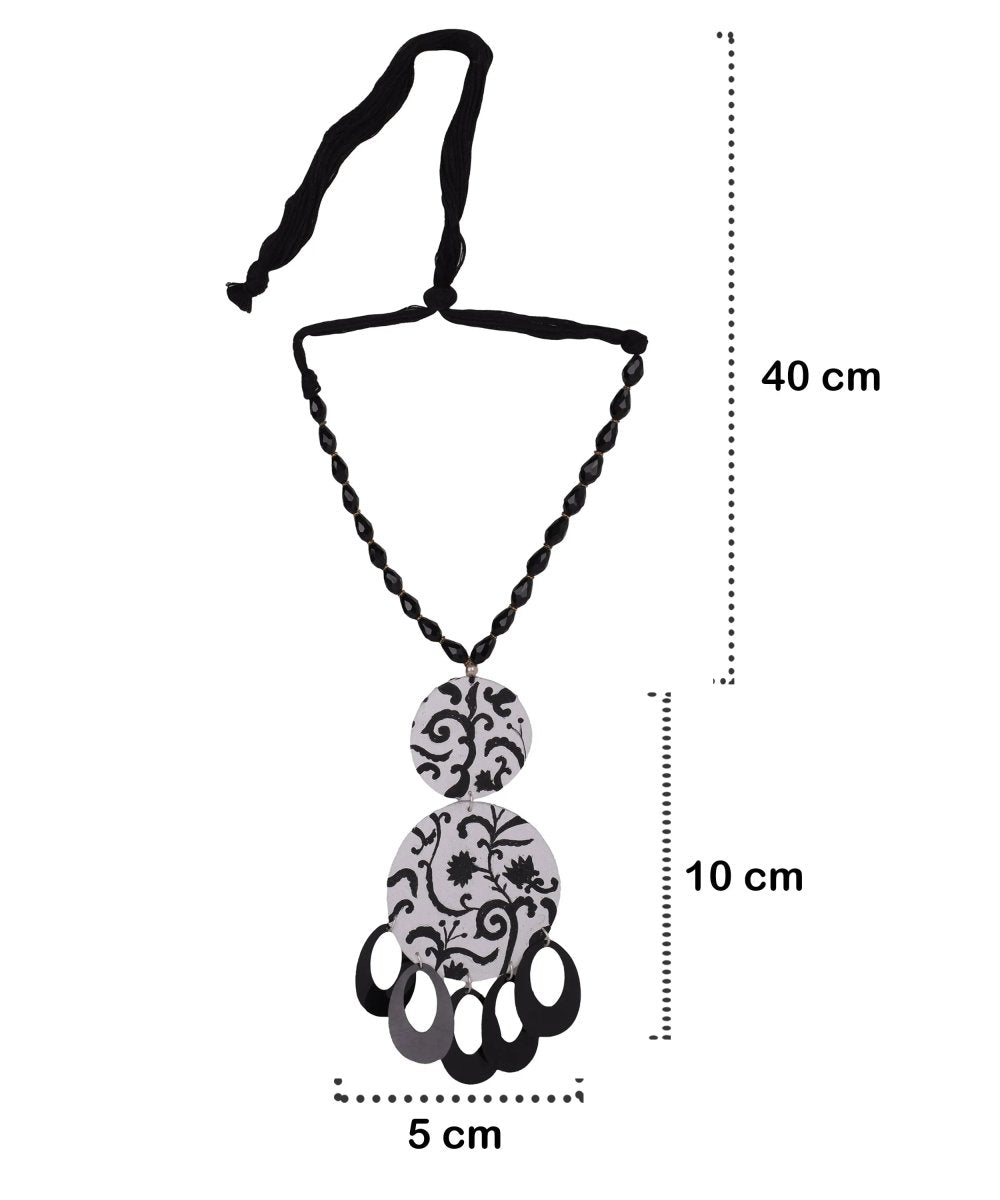 Jet Black Classic Multi Color Hand Painted (Necklace) HP - NP - 046 - KHOJ.CITY