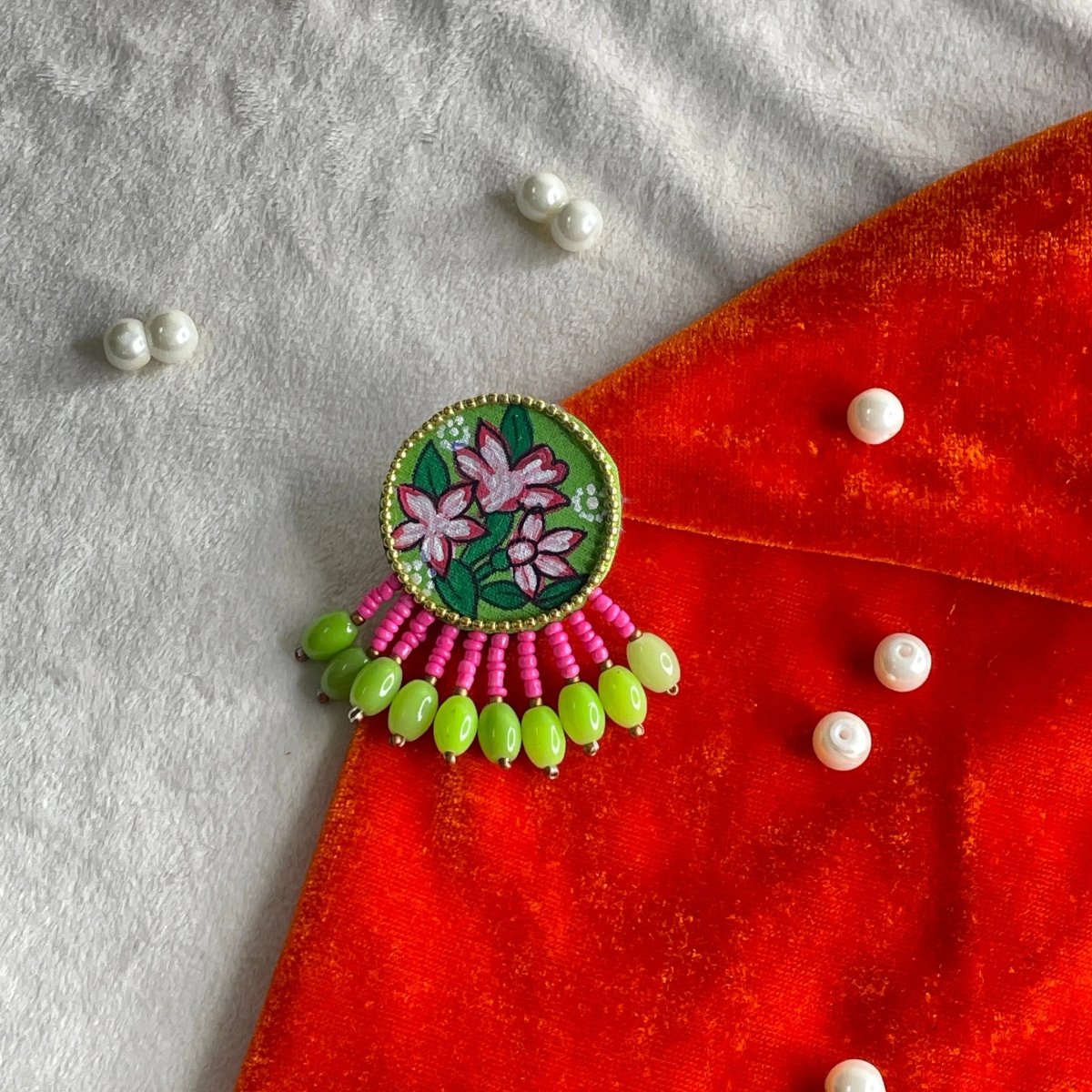 Jinni Classic Multi Color Hand Painted (Brooch) HP - BRO - 005 - KHOJ.CITY