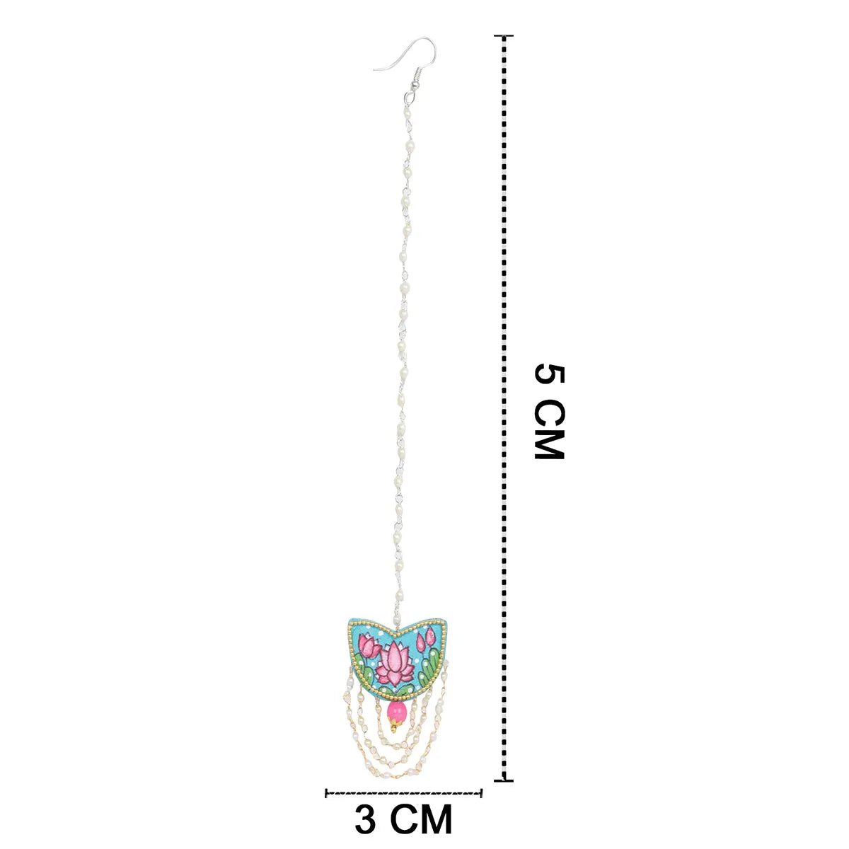 Kaatyayani Teal Blue Classic Hand Painted Bridal Jewelry (Shaadi Set) - KHOJ.CITY
