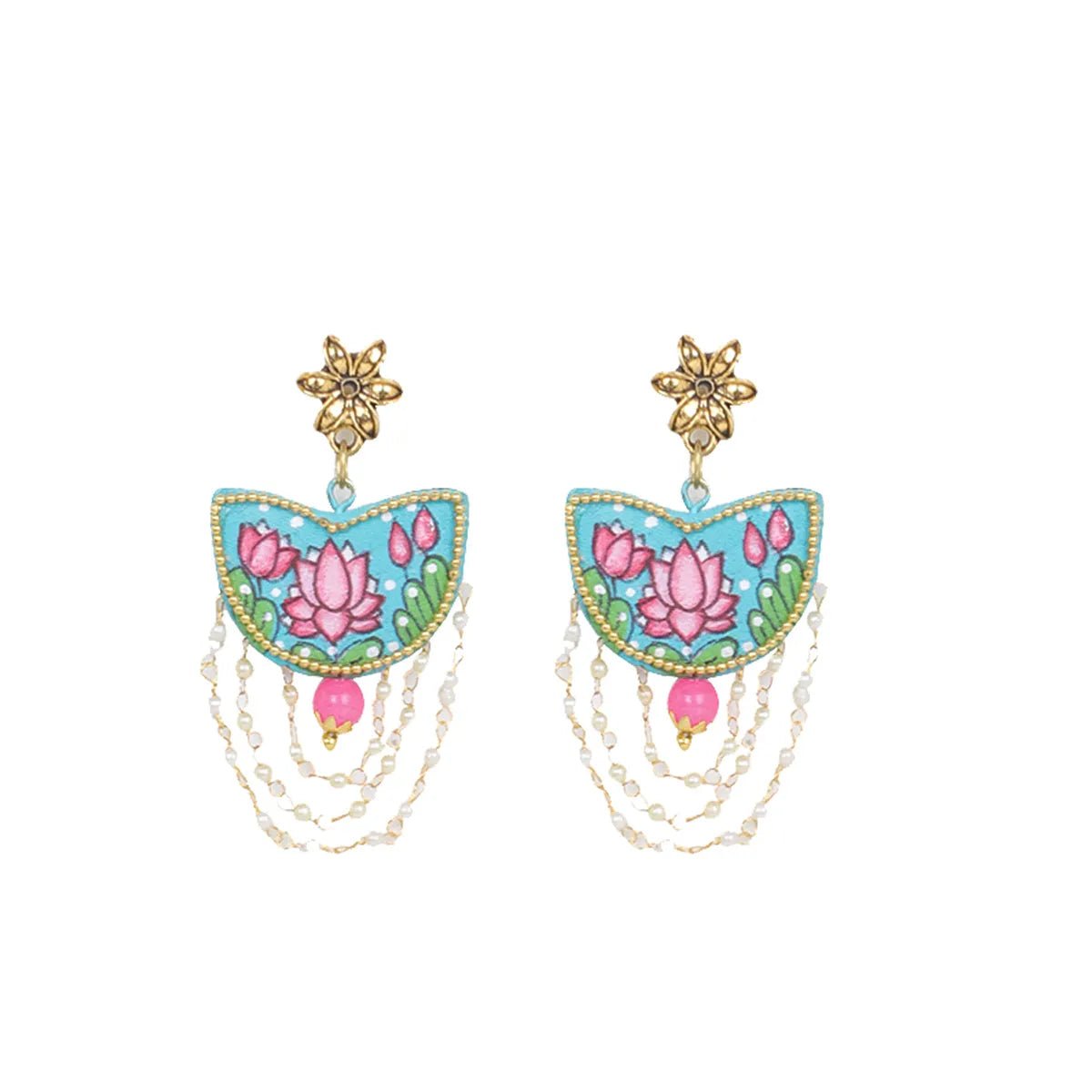 Kaatyayani Teal Blue Classic Hand Painted Bridal Jewelry (Shaadi Set) - KHOJ.CITY