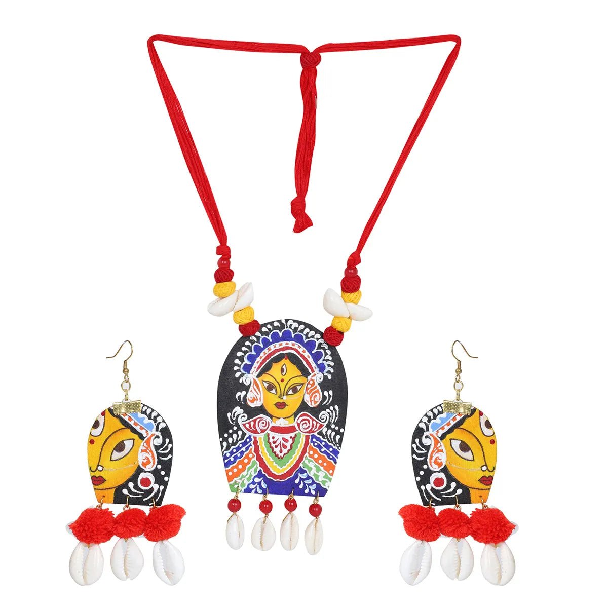Kapalini Durga Classic Multi Color Hand Painted (Necklace set) HP - NP - KHOJ.CITY