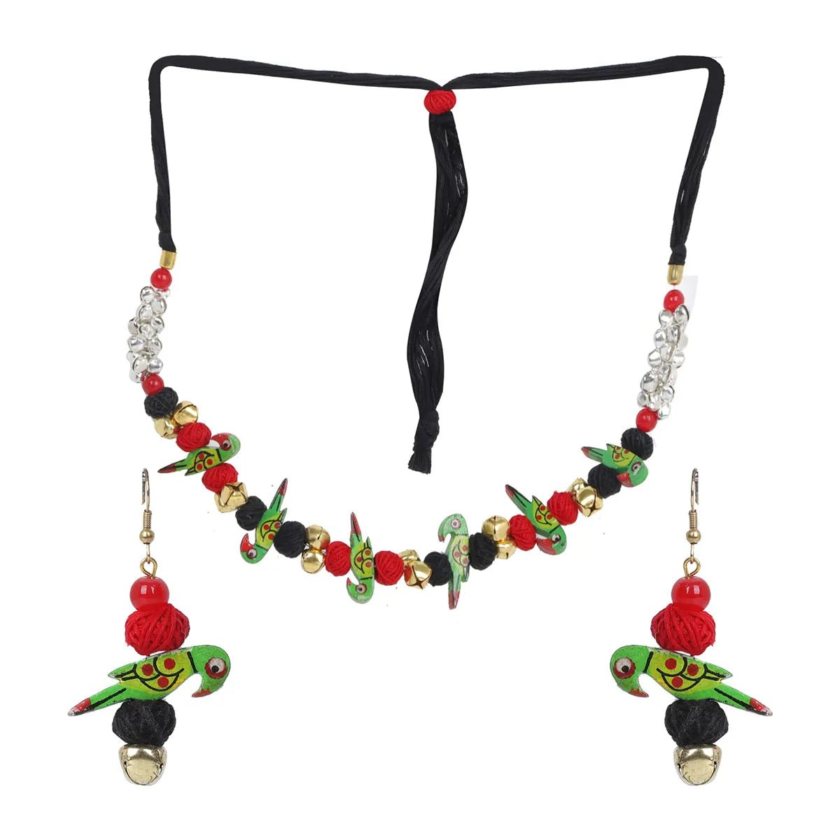 Keers Parrot Bohemian Multi Color Handmade (Choker Set) HM - NP - 007 - KHOJ.CITY