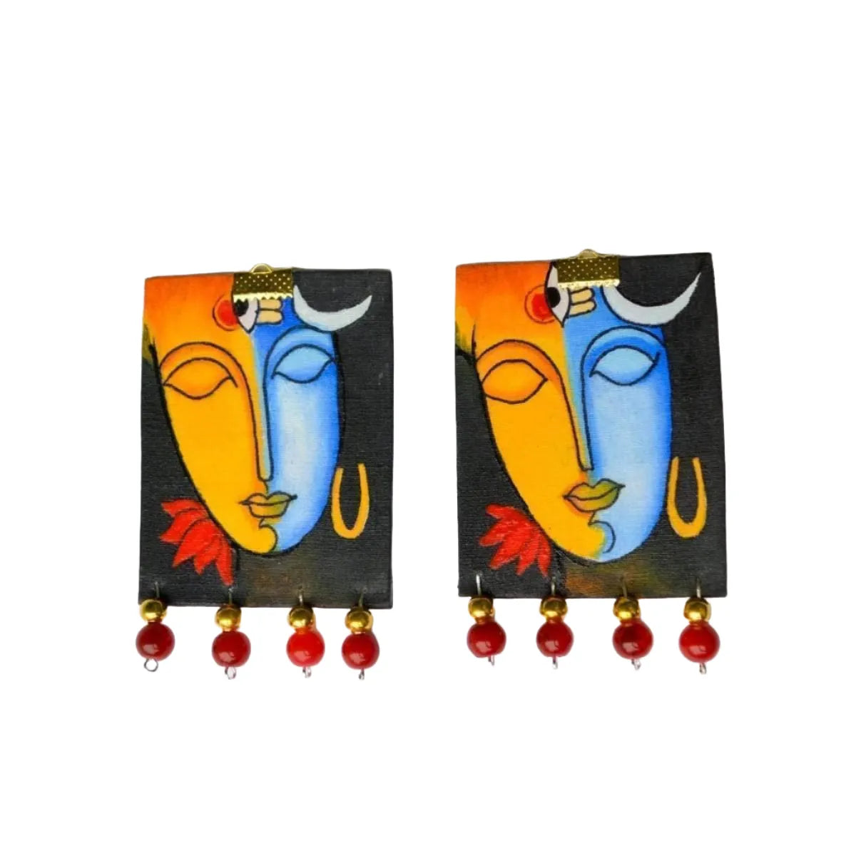 Aarya Traditional Multi Color Hand Painted Drop (Earrings) HP-ER-001  - KHOJ.CITY
