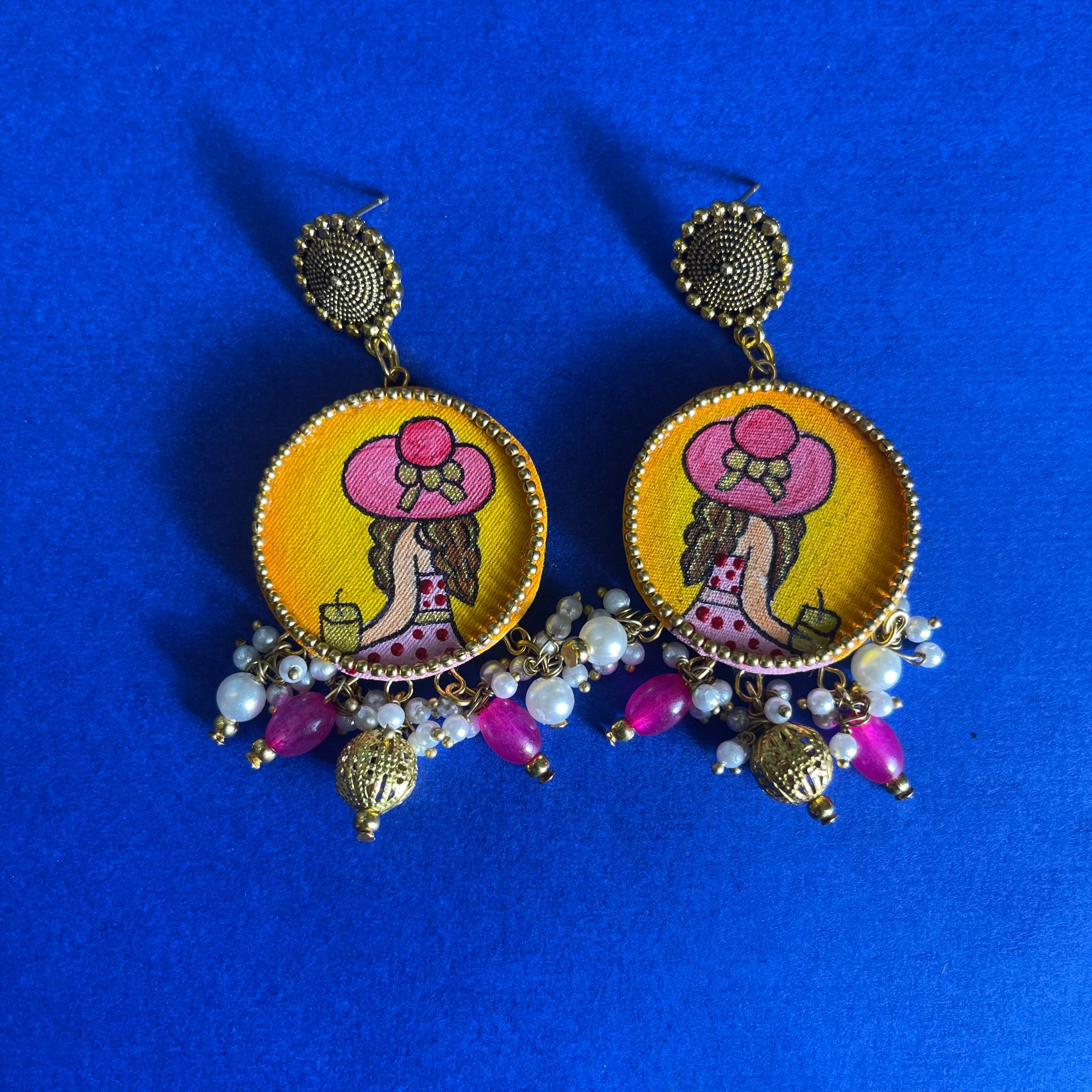 Alzena Classic Yellow Handmade Drop (Earrings) HP-ER- - KHOJ.CITY
