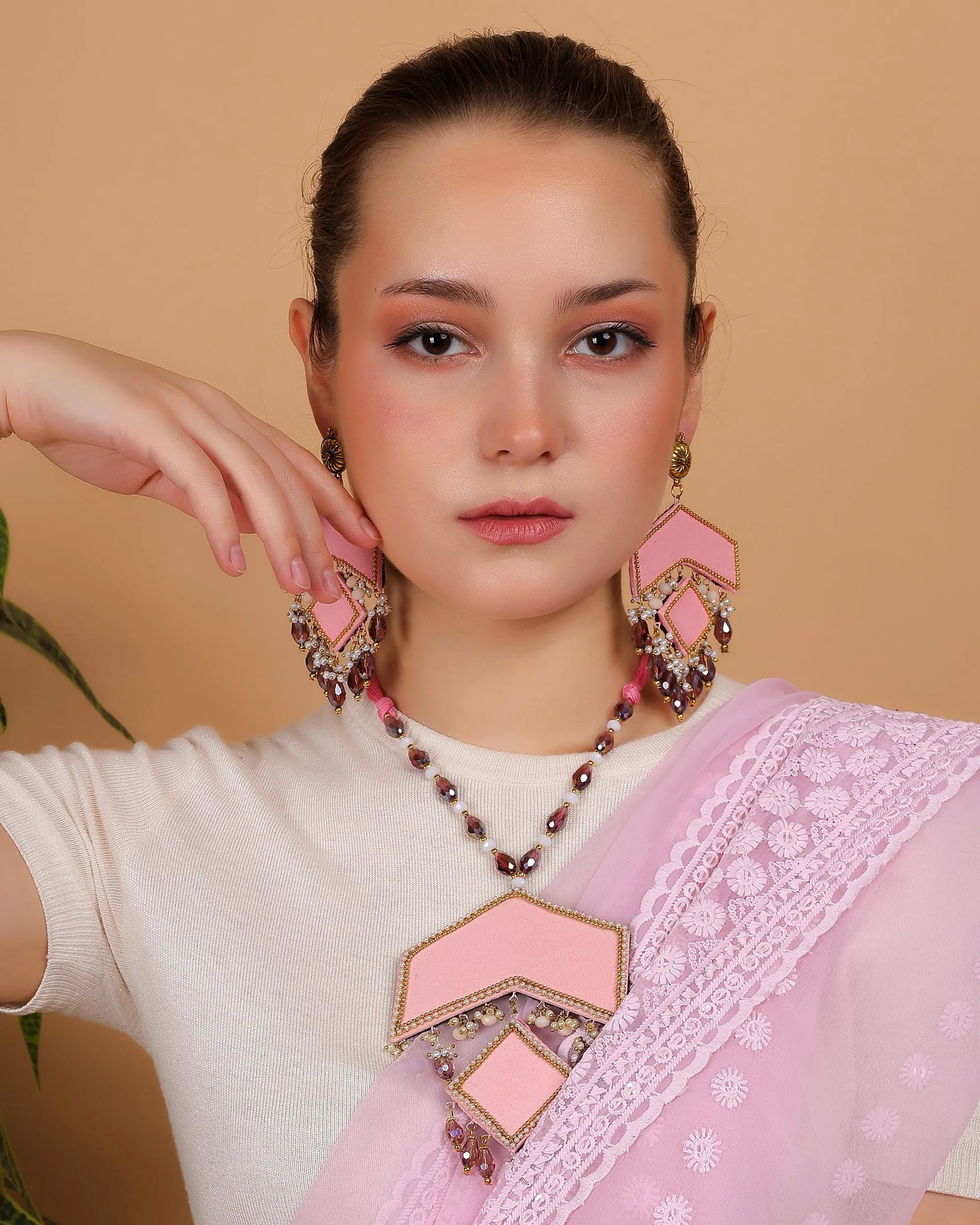 Amant Bohemian Multi Color Hand Painted (Necklace Set) HP-NP-170 - KHOJ.CITY