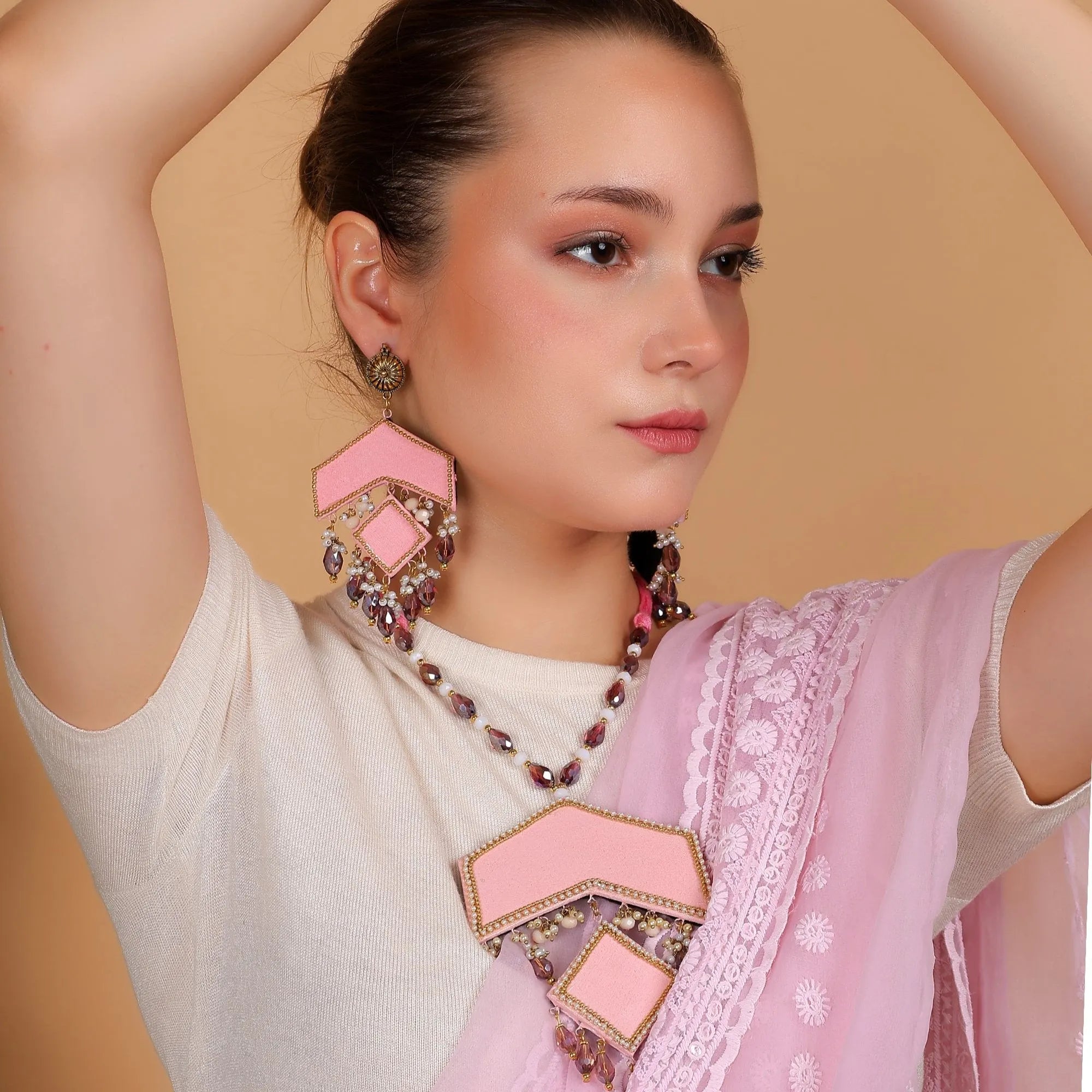 Amant Bohemian Multi Color Hand Painted (Necklace Set) HP-NP-170 - KHOJ.CITY