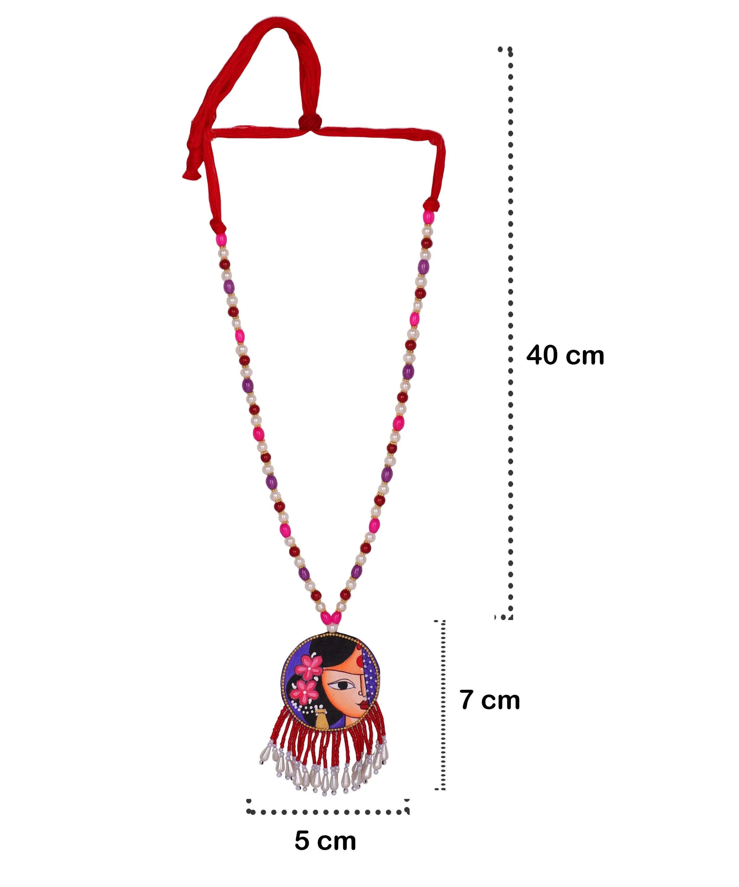 Amyah Bohemian Multi Color Hand Painted (Necklace) HP-NP-172 - KHOJ.CITY