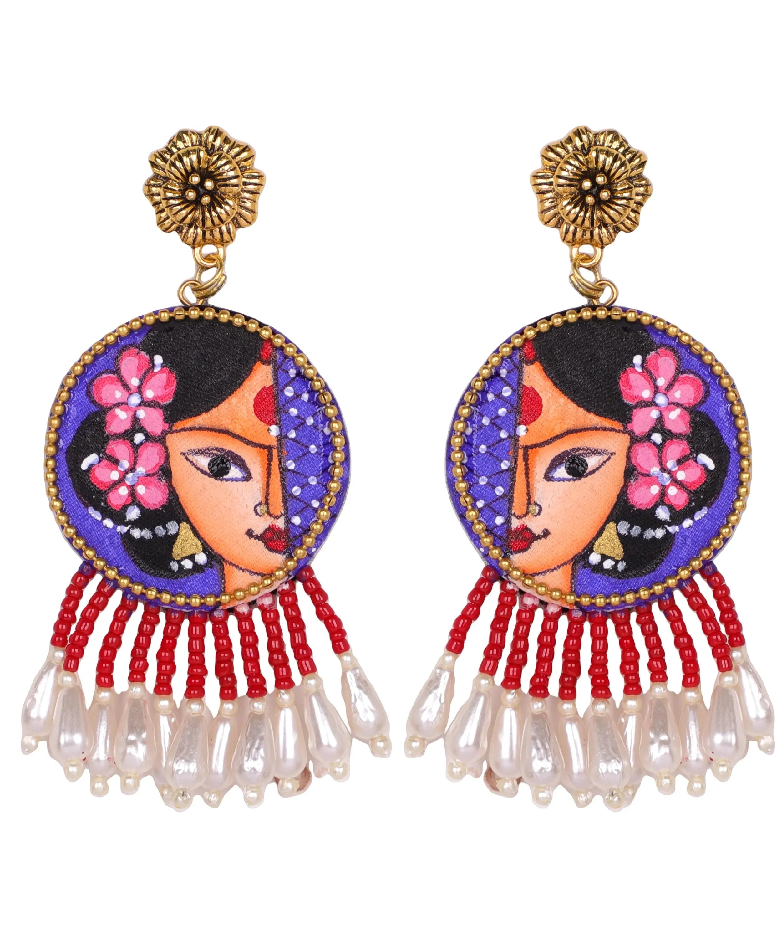 Amyah Bohemian Multi Color Hand Painted (Necklace Set) HP-NP-172 - KHOJ.CITY