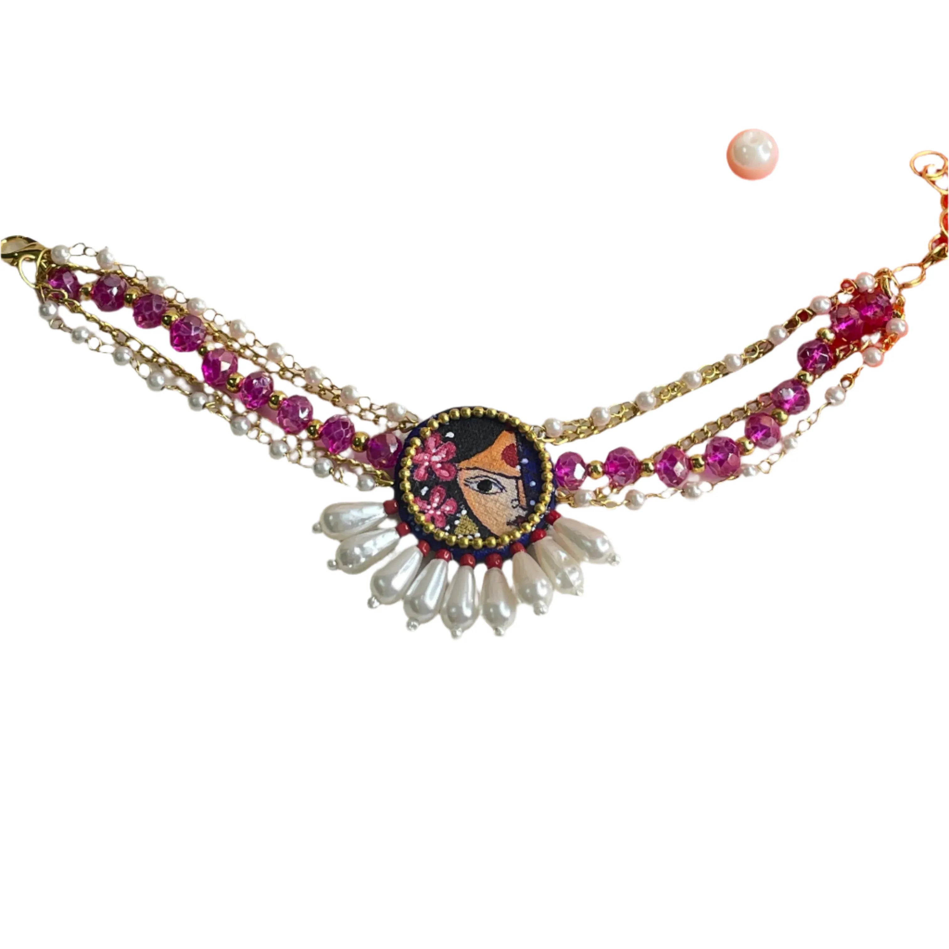 Amyah Bohemian Multi Color Hand Painted (Bracelet) HP-BR-005 - KHOJ.CITY