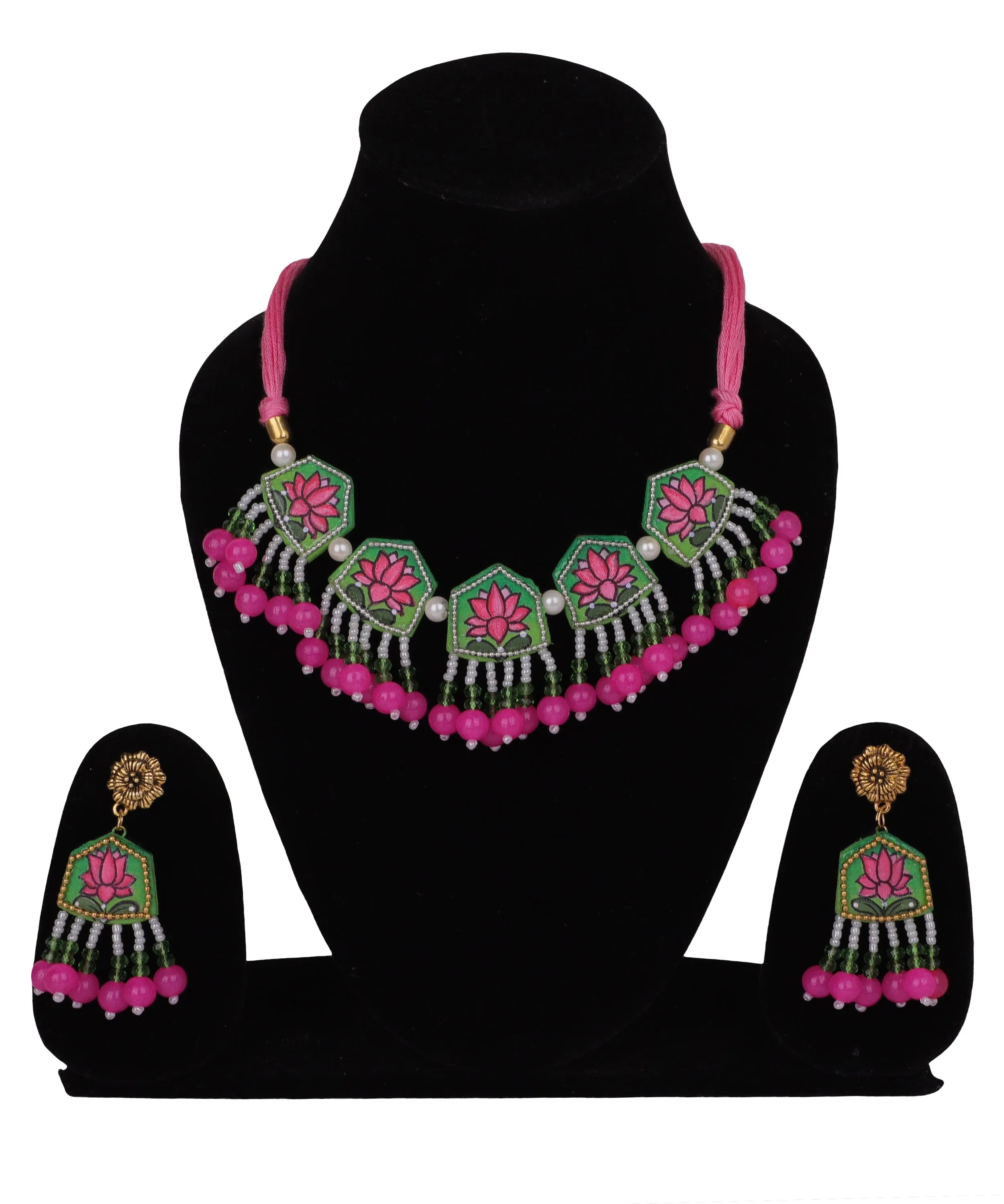 Amyra Classic Multi Color Hand Painted (Necklace/Choker Set) HP-NP-174 - KHOJ.CITY