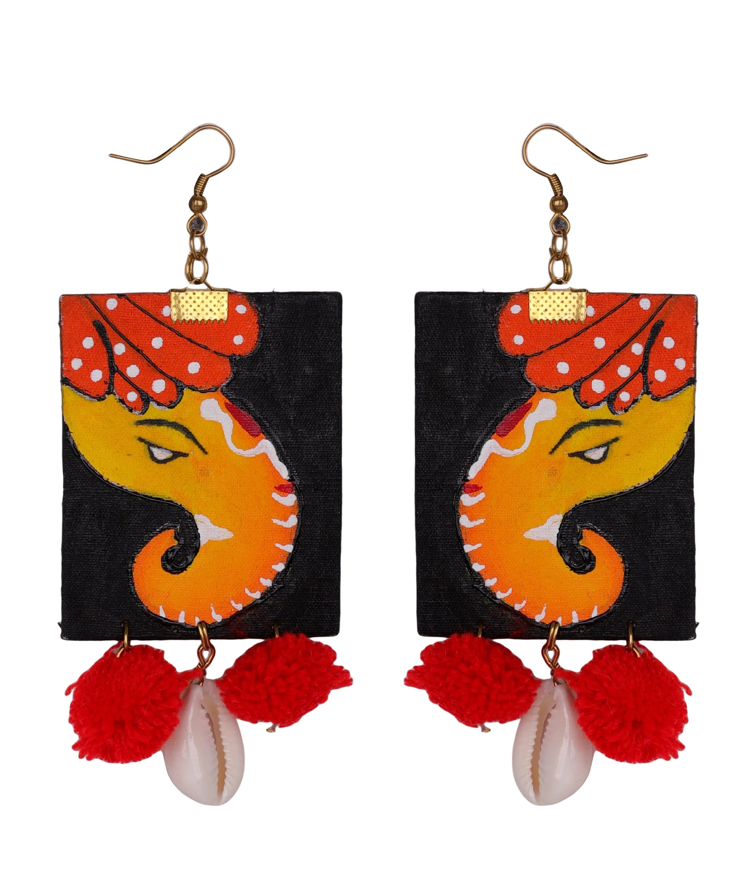 Avnish Traditional Multi Color Hand Painted Drop (Earrings) HP-ER-017 - KHOJ.CITY