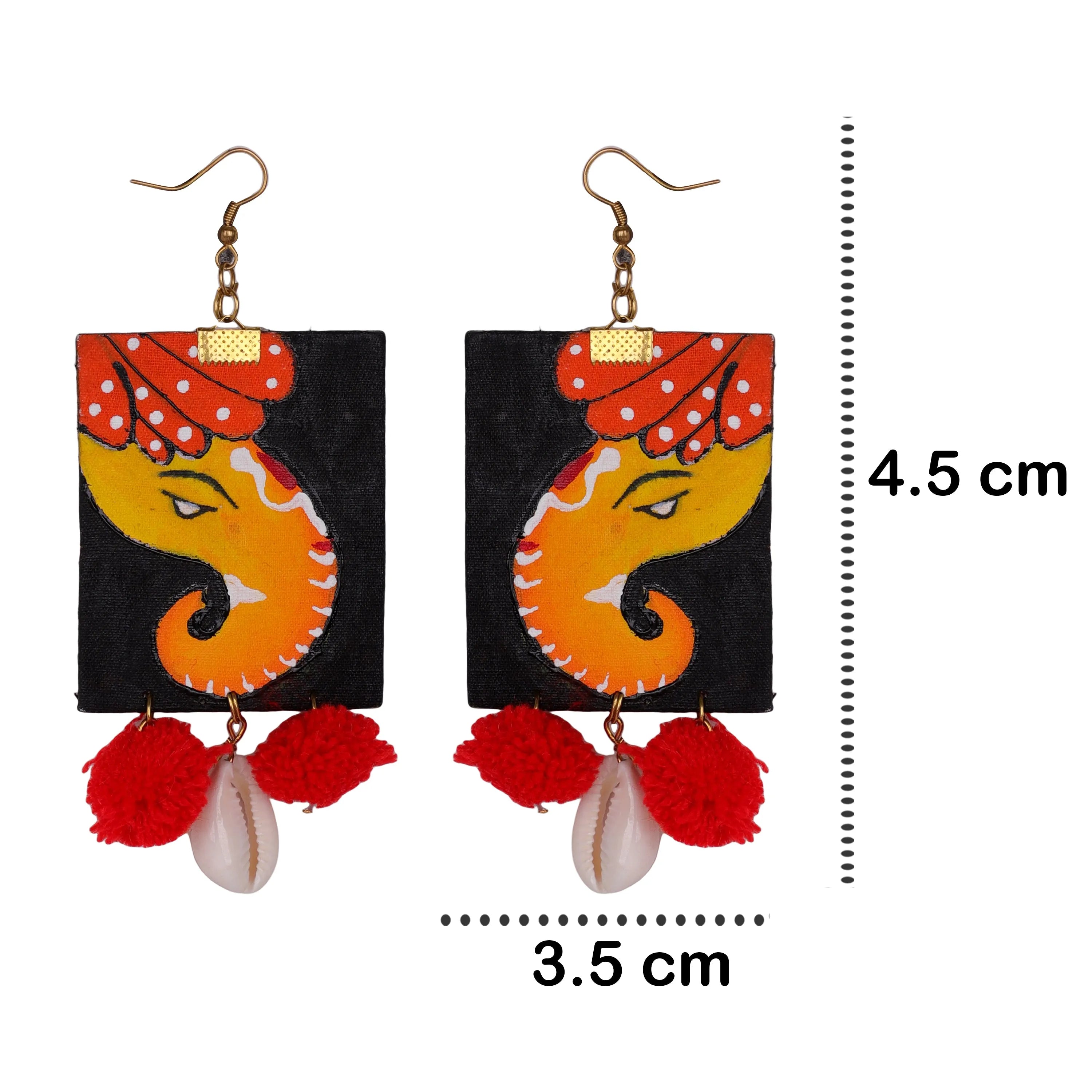 Avnish Traditional Multi Color Hand Painted Drop (Earrings) HP-ER-017 - KHOJ.CITY