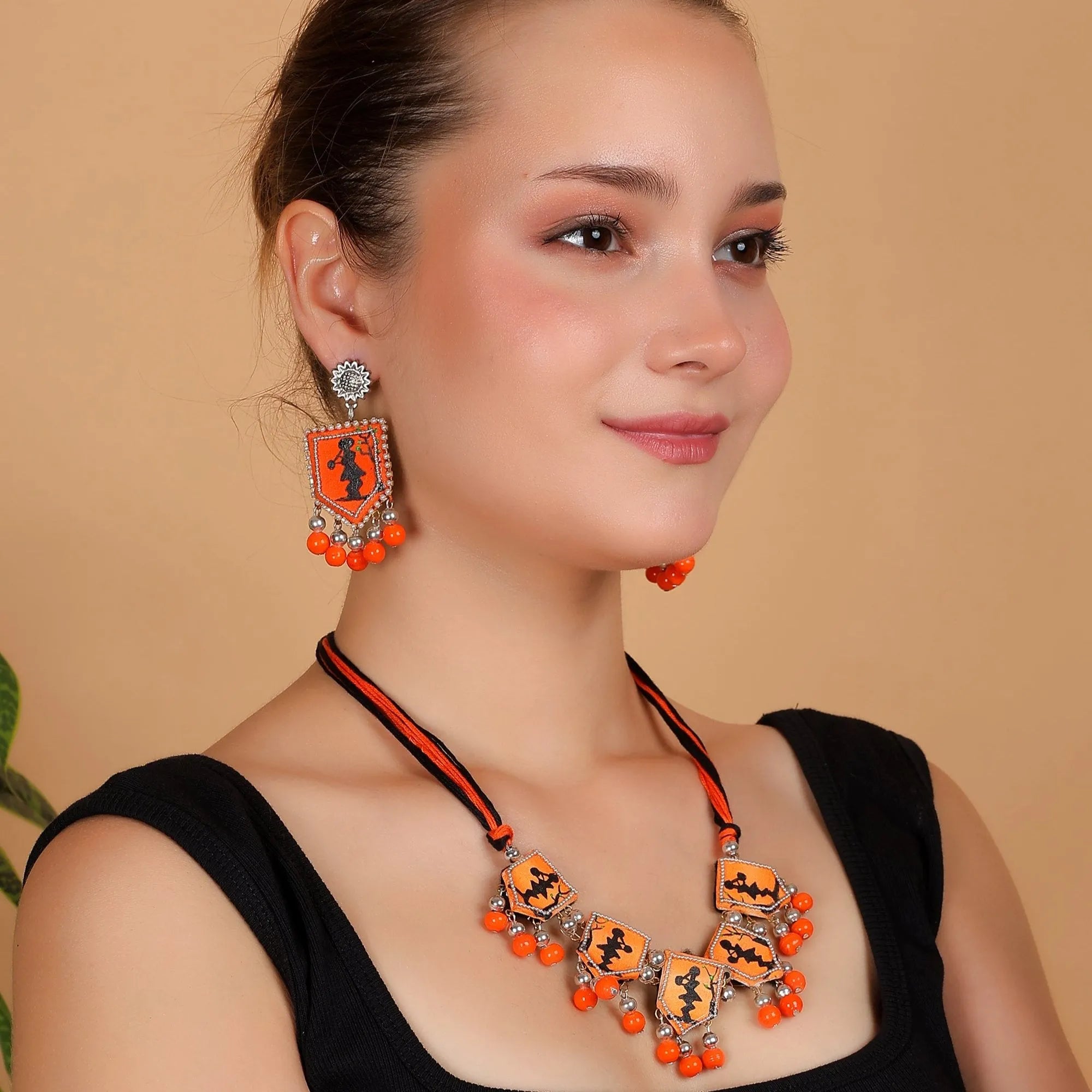 Bali Classic Multi Color Hand Painted (Necklace/Choker Set) HP-NP-175 - KHOJ.CITY