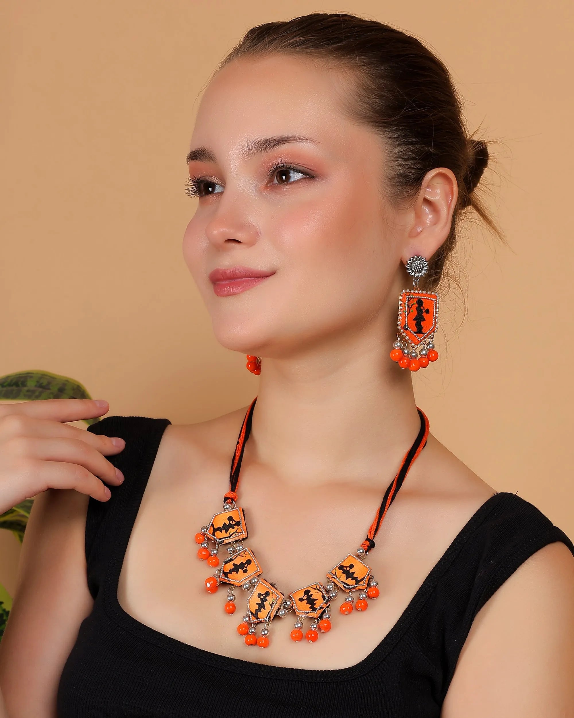Bali Classic Multi Color Hand Painted (Necklace/Choker Set) HP-NP-175 - KHOJ.CITY