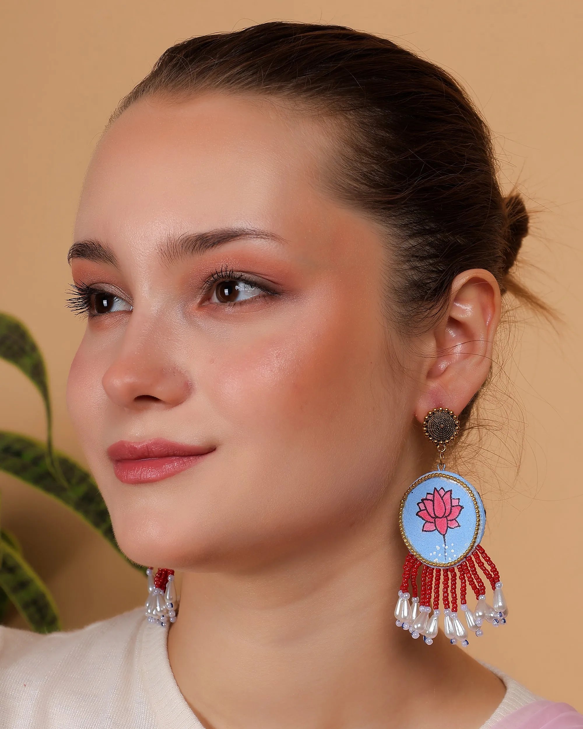 Bhoomi Classic Blue Hand Painted (Necklace Set) HP-NP-009 - KHOJ.CITY