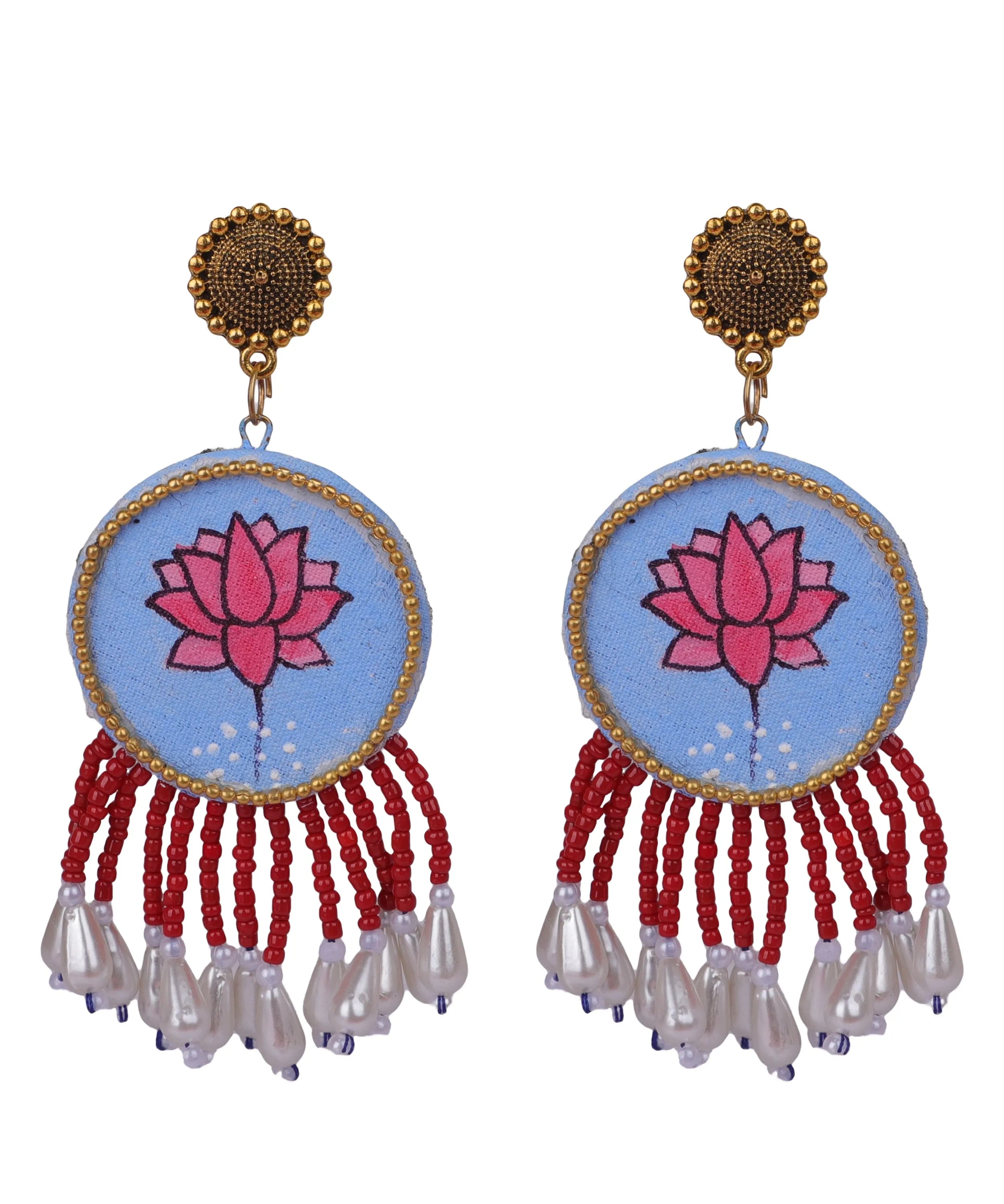 Bhoomi Classic Blue Hand Painted (Necklace Set) HP-NP-009 - KHOJ.CITY