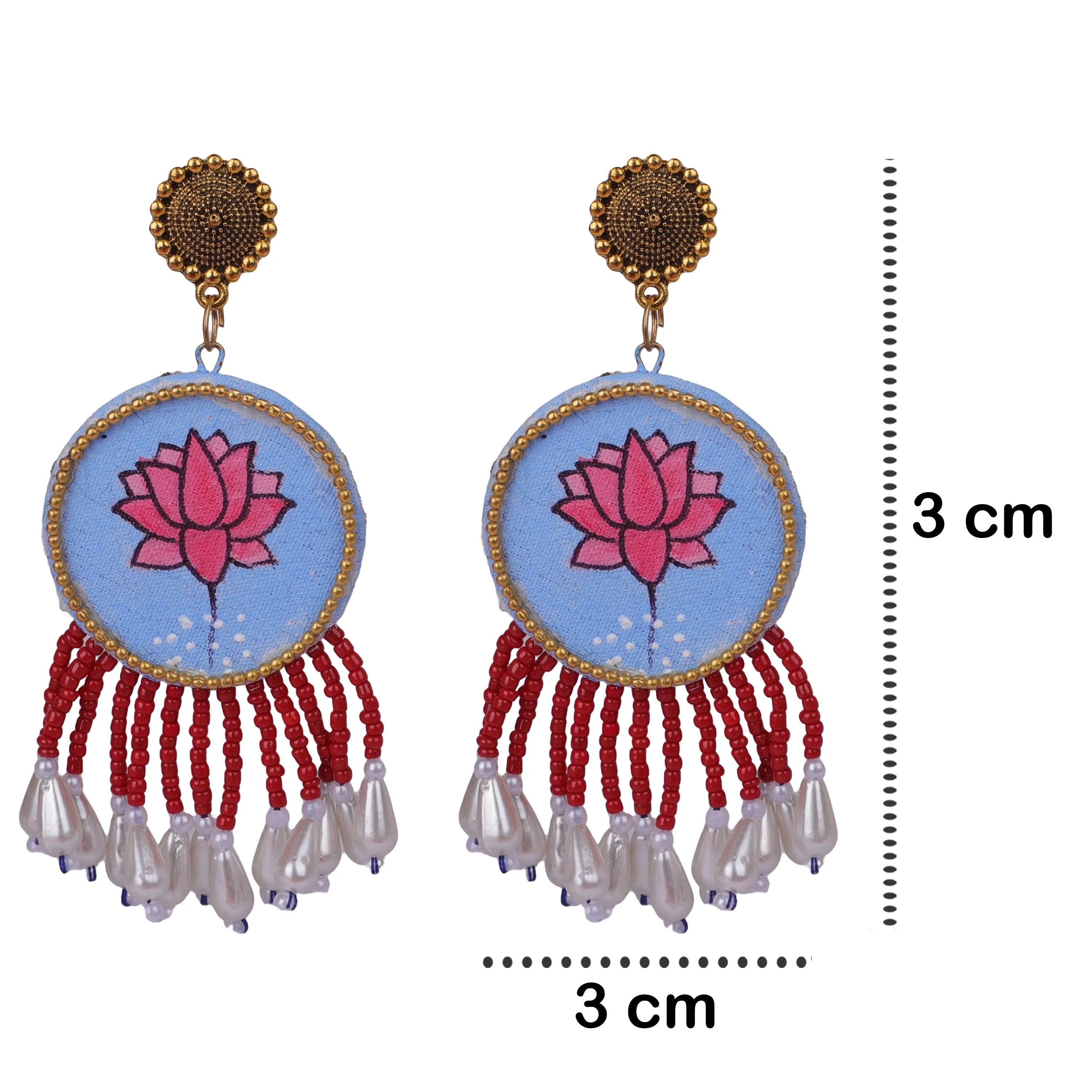 Bhoomi Classic Blue Hand Painted (Necklace Set) HP-NP-009 - KHOJ.CITY