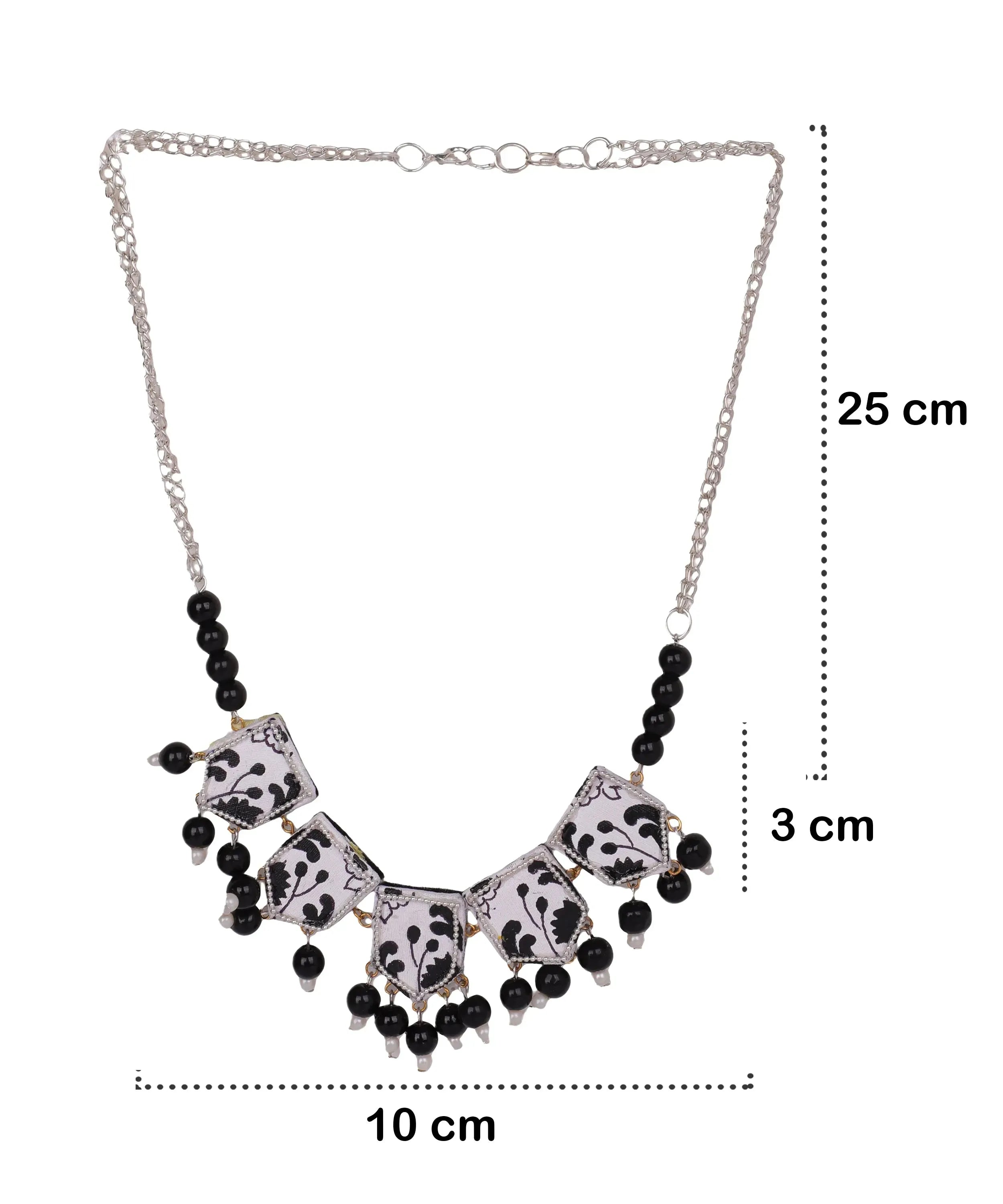 Black Leaves Classic Multi Color Hand Painted (Necklace / Choker Set) HP-NP-181 - KHOJ.CITY