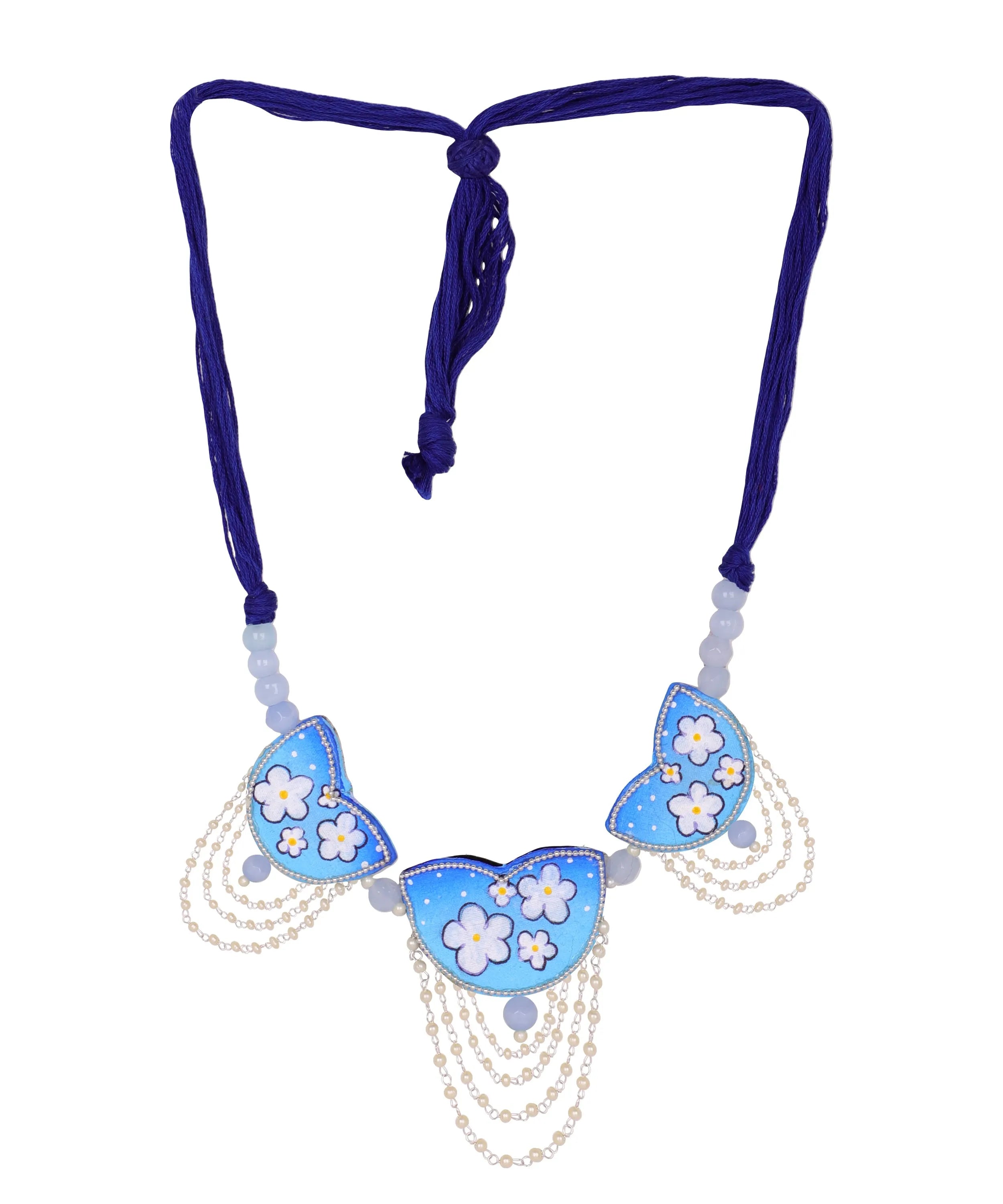 Blossom Traditional Multi Color Hand Painted Drop (Necklace) HP-NP-178 - KHOJ.CITY