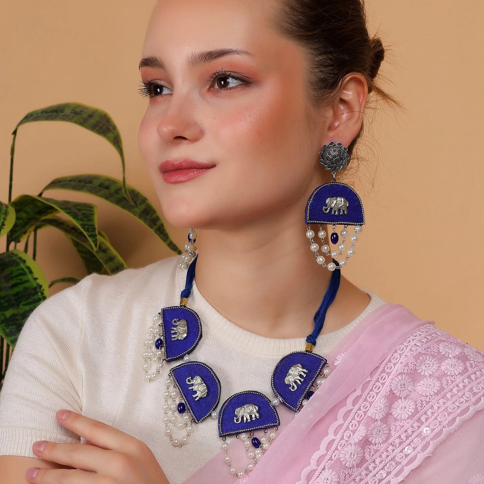 Blue Dome Classic Multi Color Handmade (Choker Set) HM-NP-003 - KHOJ.CITY