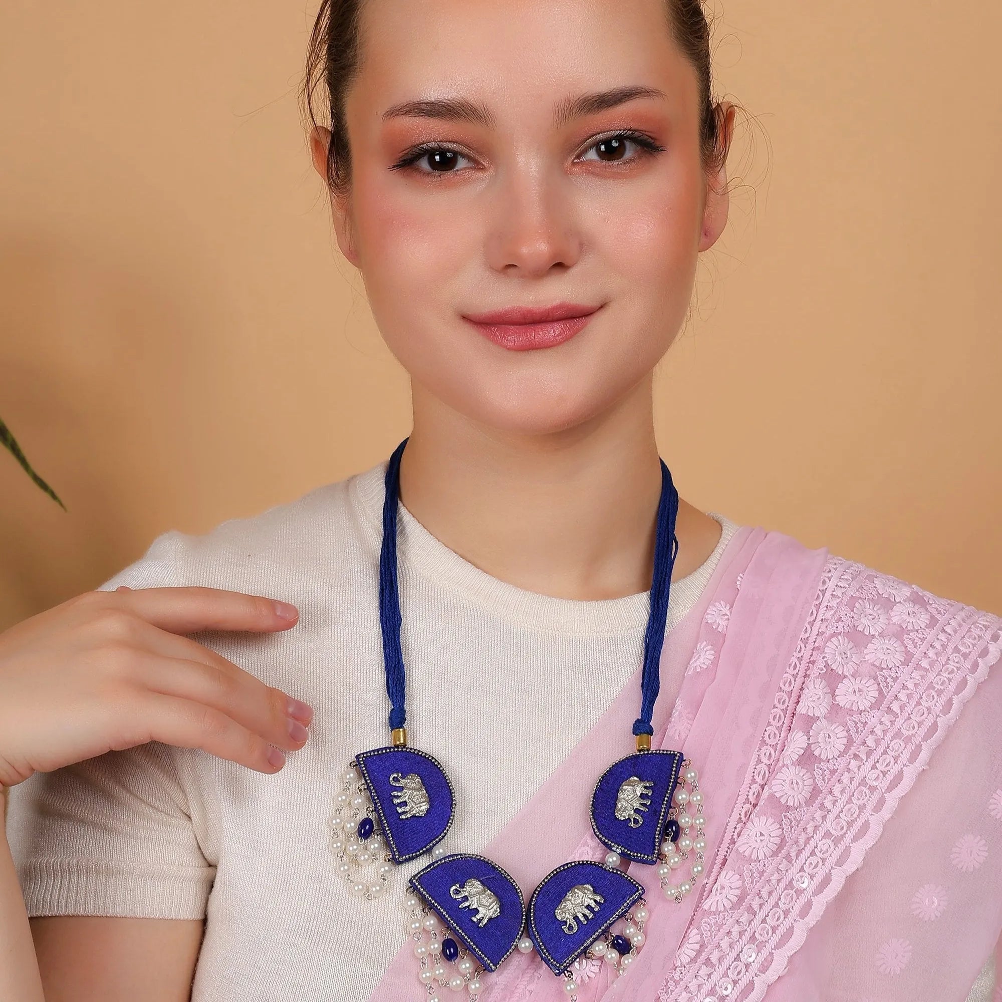 Blue Dome Classic Multi Color Handmade (Necklace) HM-NP-179 - KHOJ.CITY