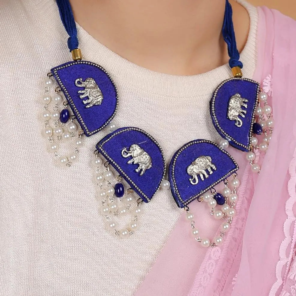 Blue Dome Classic Multi Color Handmade (Necklace) HM-NP-179 - KHOJ.CITY