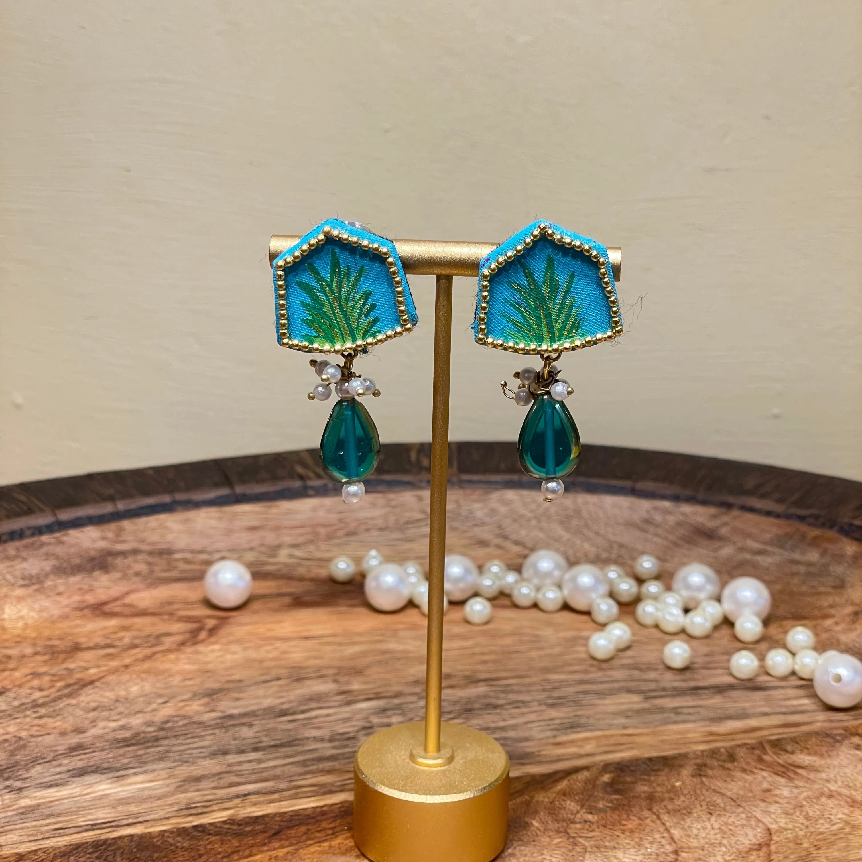 Reni Mini Classic Blue Handmade Stud (Earrings) HP-ER- - KHOJ.CITY