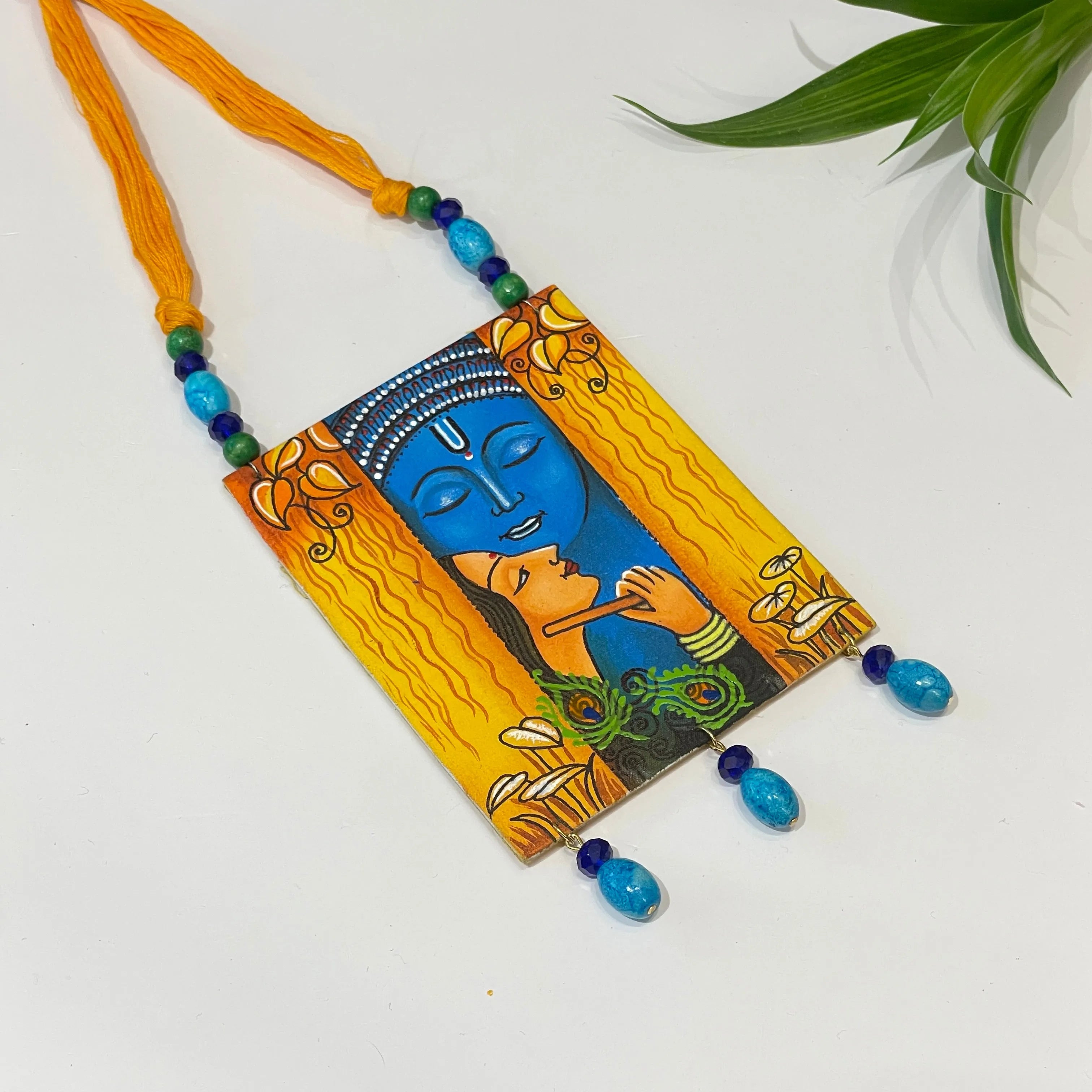Prem Brij Ke Kanha Traditional Multi Color Hand Painted (Necklace) HP-NP-017 - KHOJ.CITY