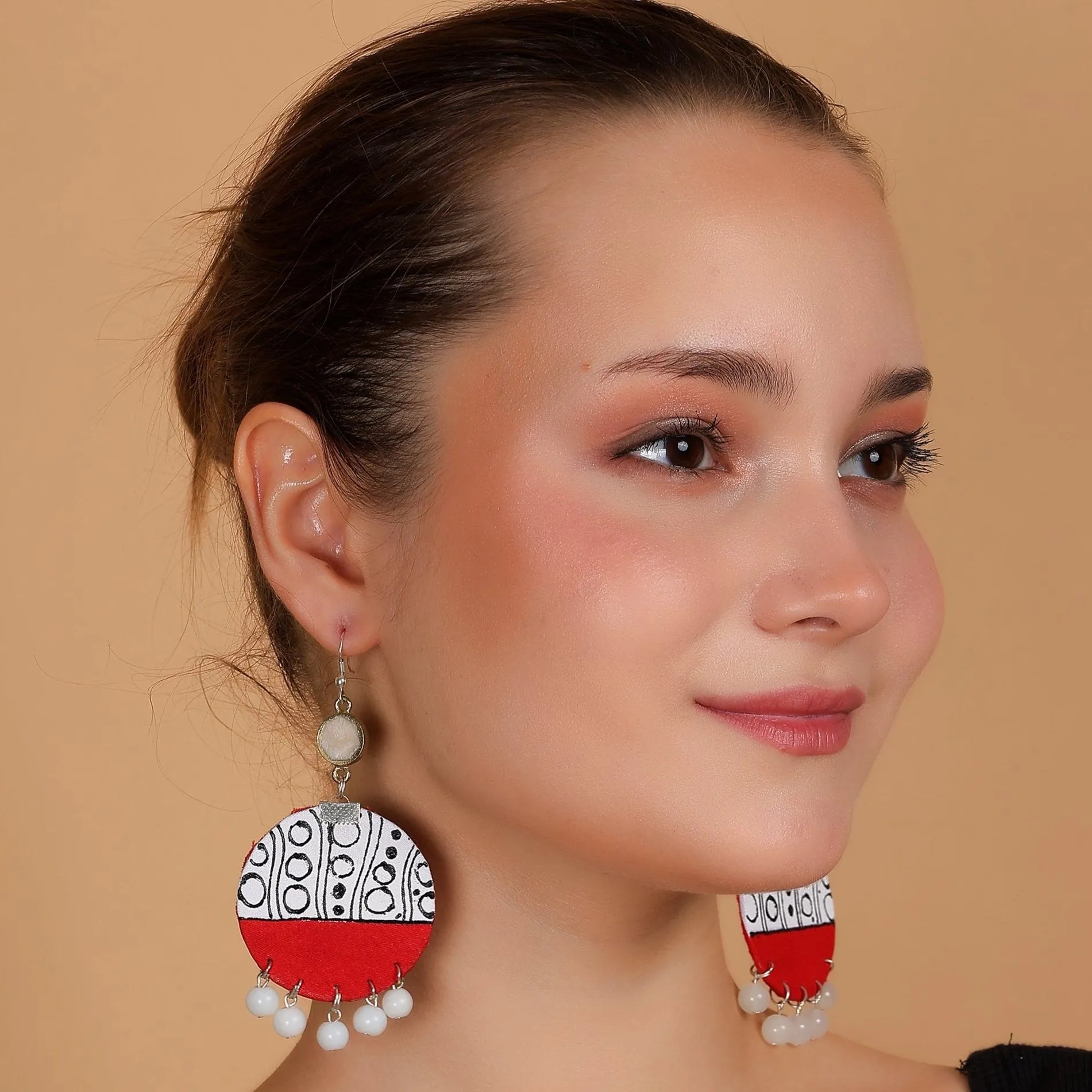 Caesar Classy Traditional Multi Color Hand Painted Drop (Earrings) HP-ER-034 - KHOJ.CITY
