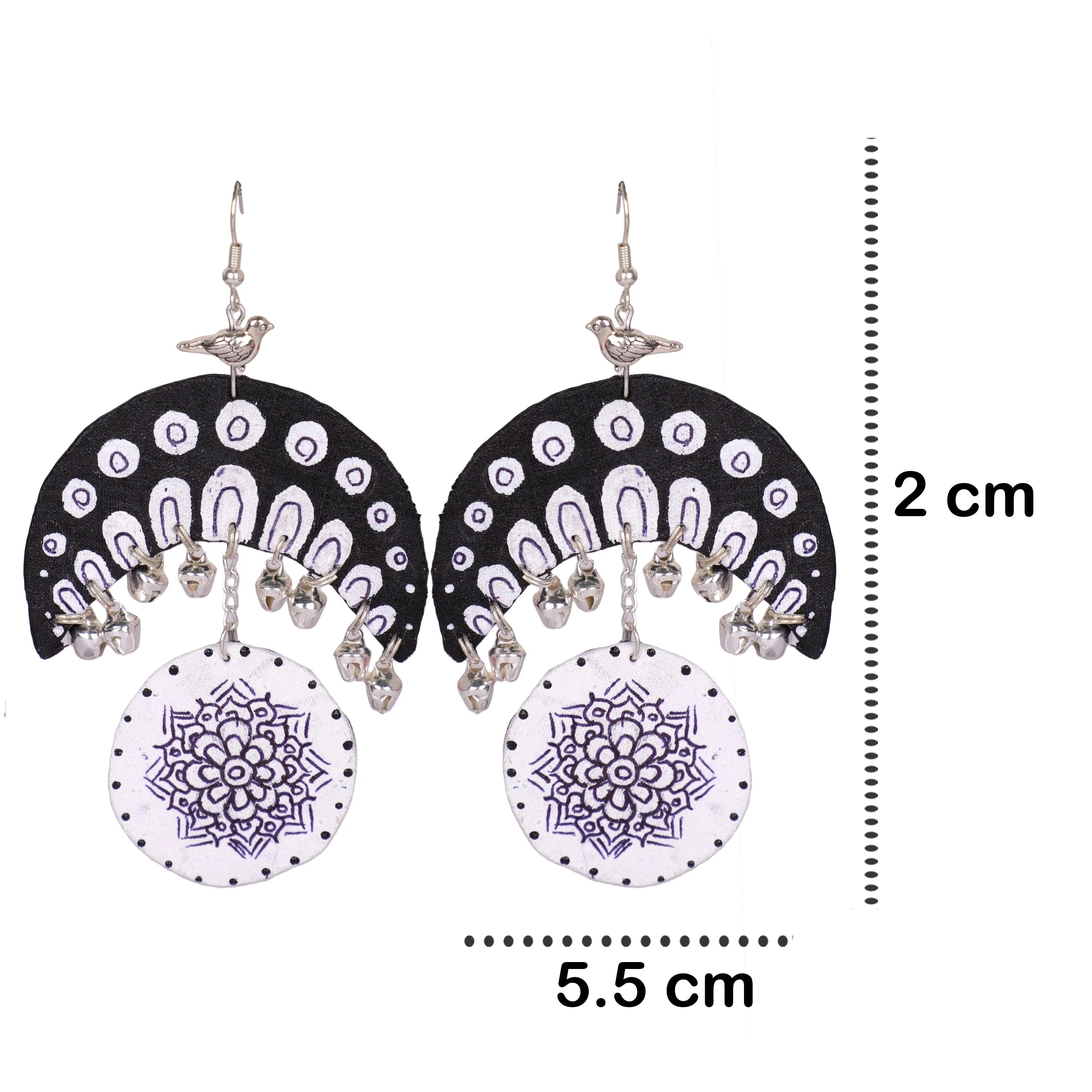 Chandini Traditional Multi Color Hand Painted Drop (Earrings) HP-ER-040 - KHOJ.CITY