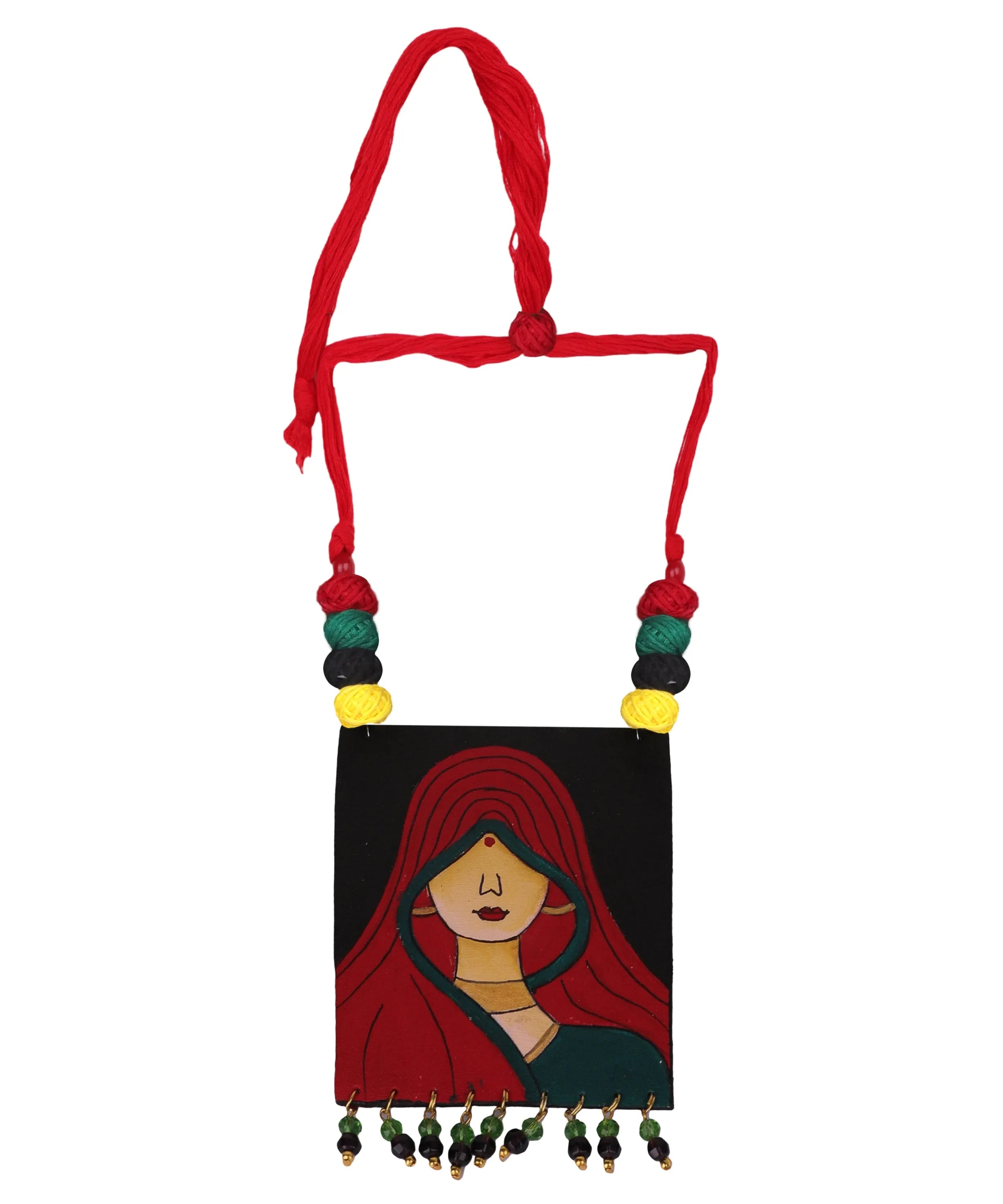 Classic Ghunghat Classic Multi Color Hand Painted (Necklace) HP-NP-028 - KHOJ.CITY