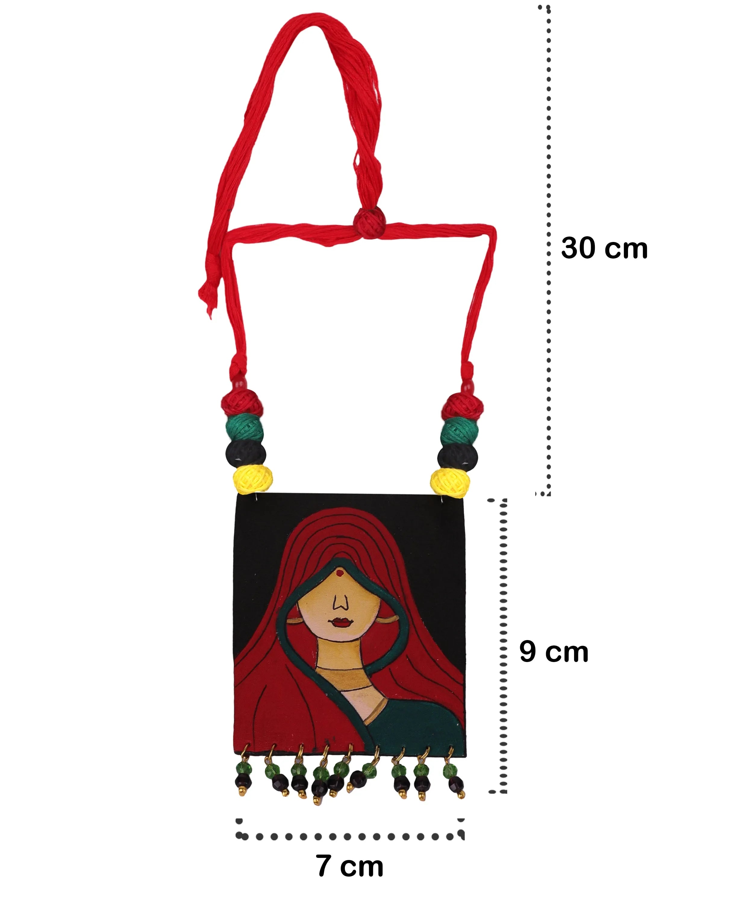 Classic Ghunghat Classic Multi Color Hand Painted (Necklace) HP-NP-028 - KHOJ.CITY