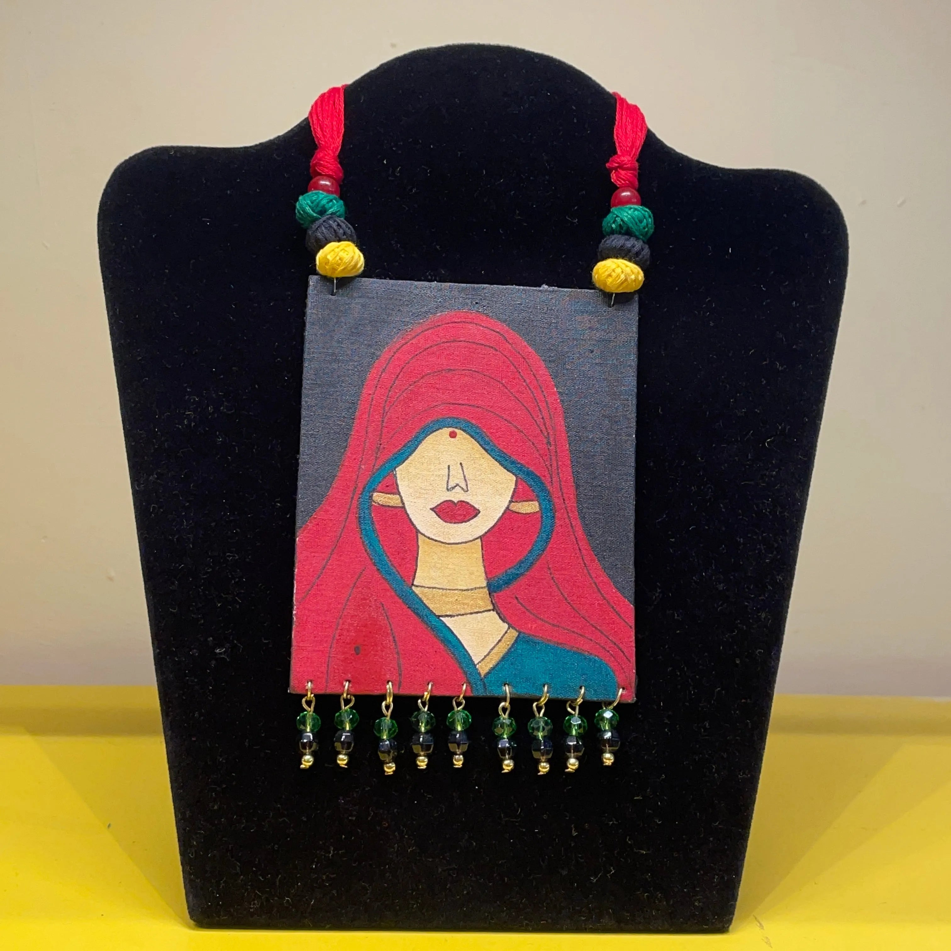 Classic Ghunghat Classic Multi Color Hand Painted (Necklace) HP-NP-028 - KHOJ.CITY