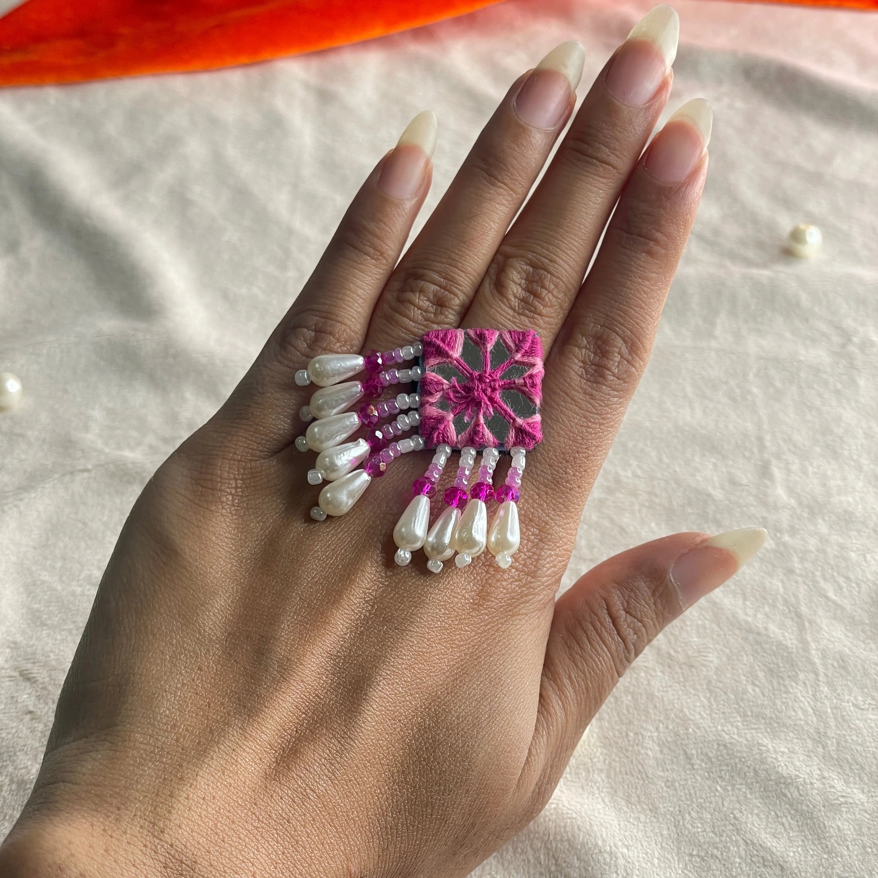 Harper Mirror Classic Multi Color Handmade (Ring) HM-RG-007 - KHOJ.CITY
