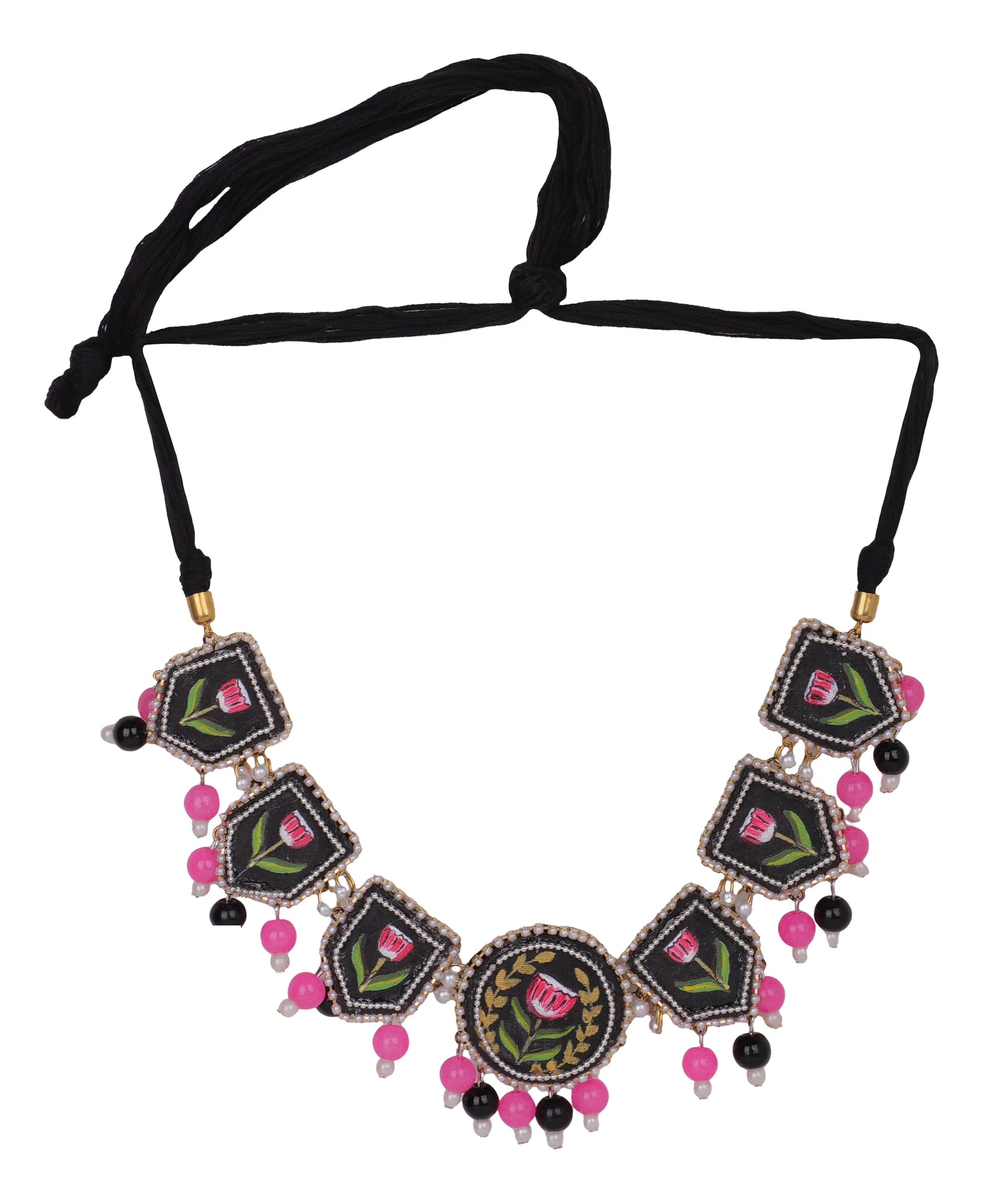 Corsen Traditional Multi Color Hand Painted Drop (Necklace/Choker) HP-NP-182 - KHOJ.CITY