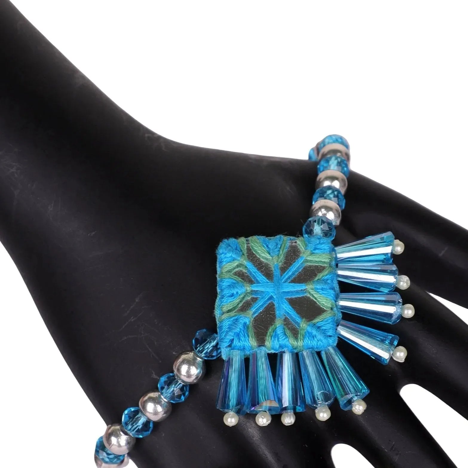 Denim Bloom Classic Multi Color Handmade Bridal Jewelry (Shaadi Set) -006 - KHOJ.CITY