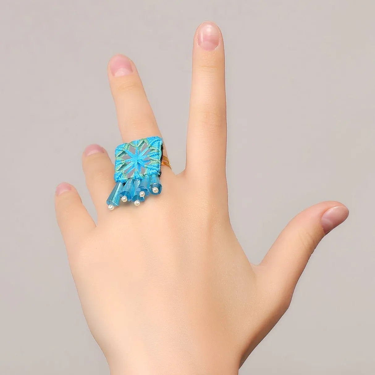 Denim Bloom Classic Multi Color Handmade Bridal Jewelry (Shaadi Set) -006 - KHOJ.CITY