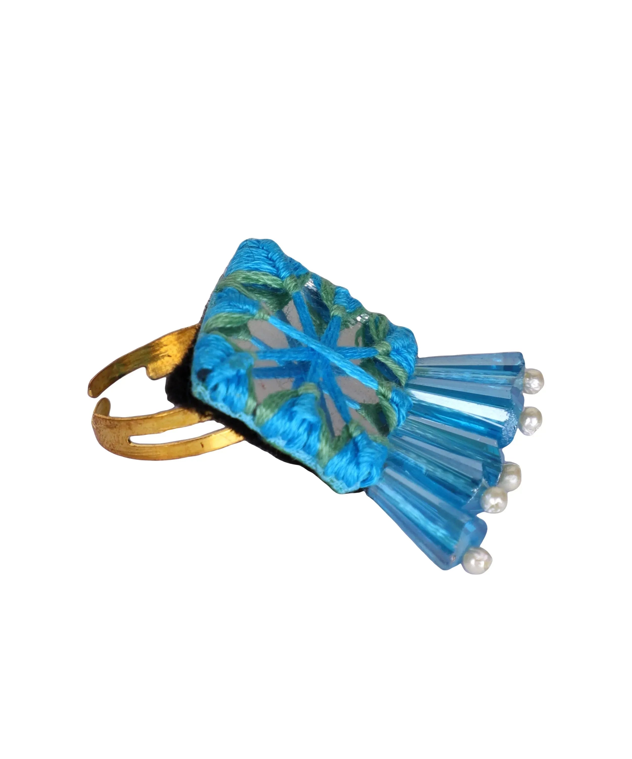 Denim Bloom Classic Multi Color Handmade Bridal Jewelry (Shaadi Set) -006 - KHOJ.CITY