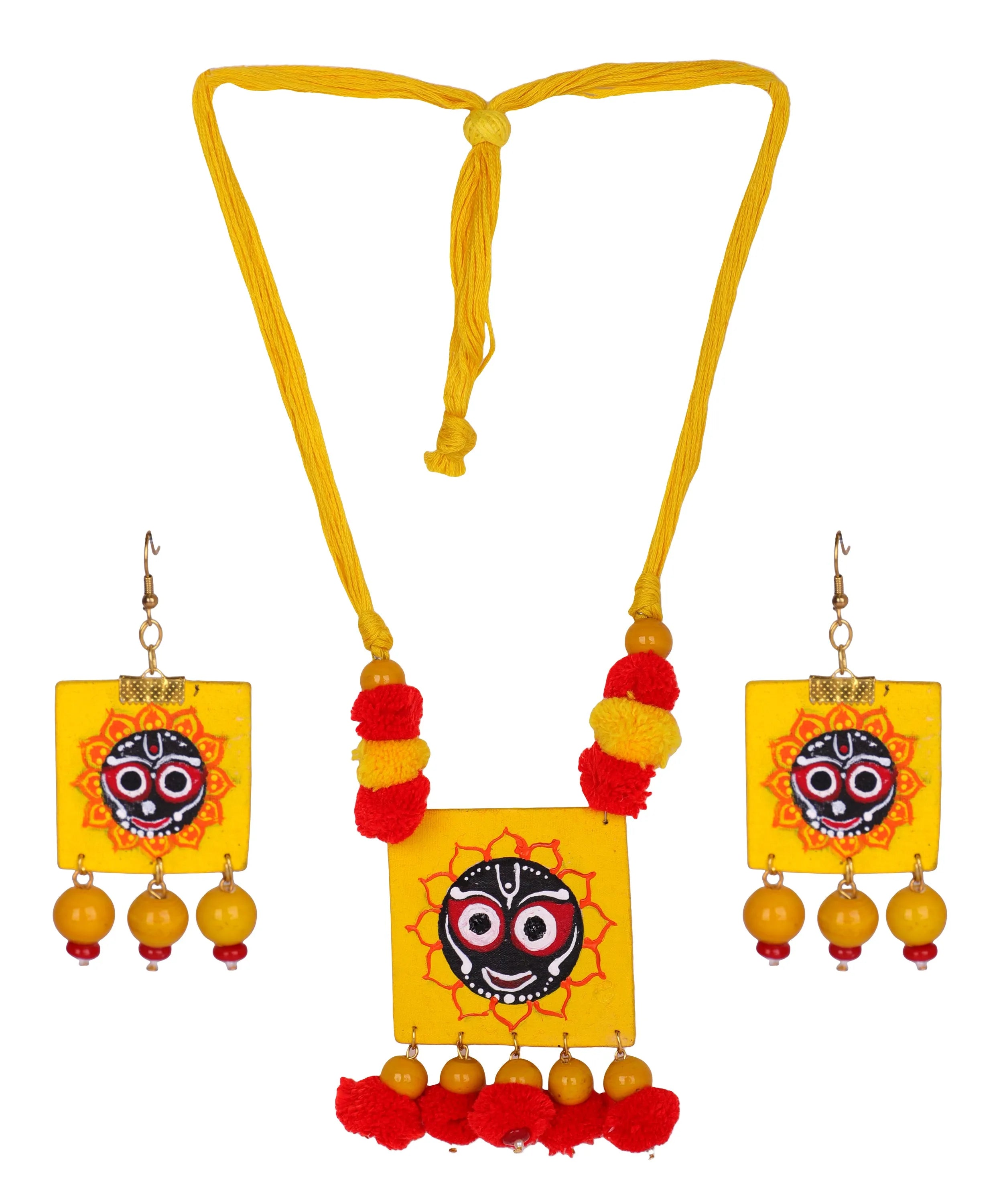 Deva Puri Jagannath Traditional Multi Color Hand Painted (Necklace Set) HP-NP- - KHOJ.CITY