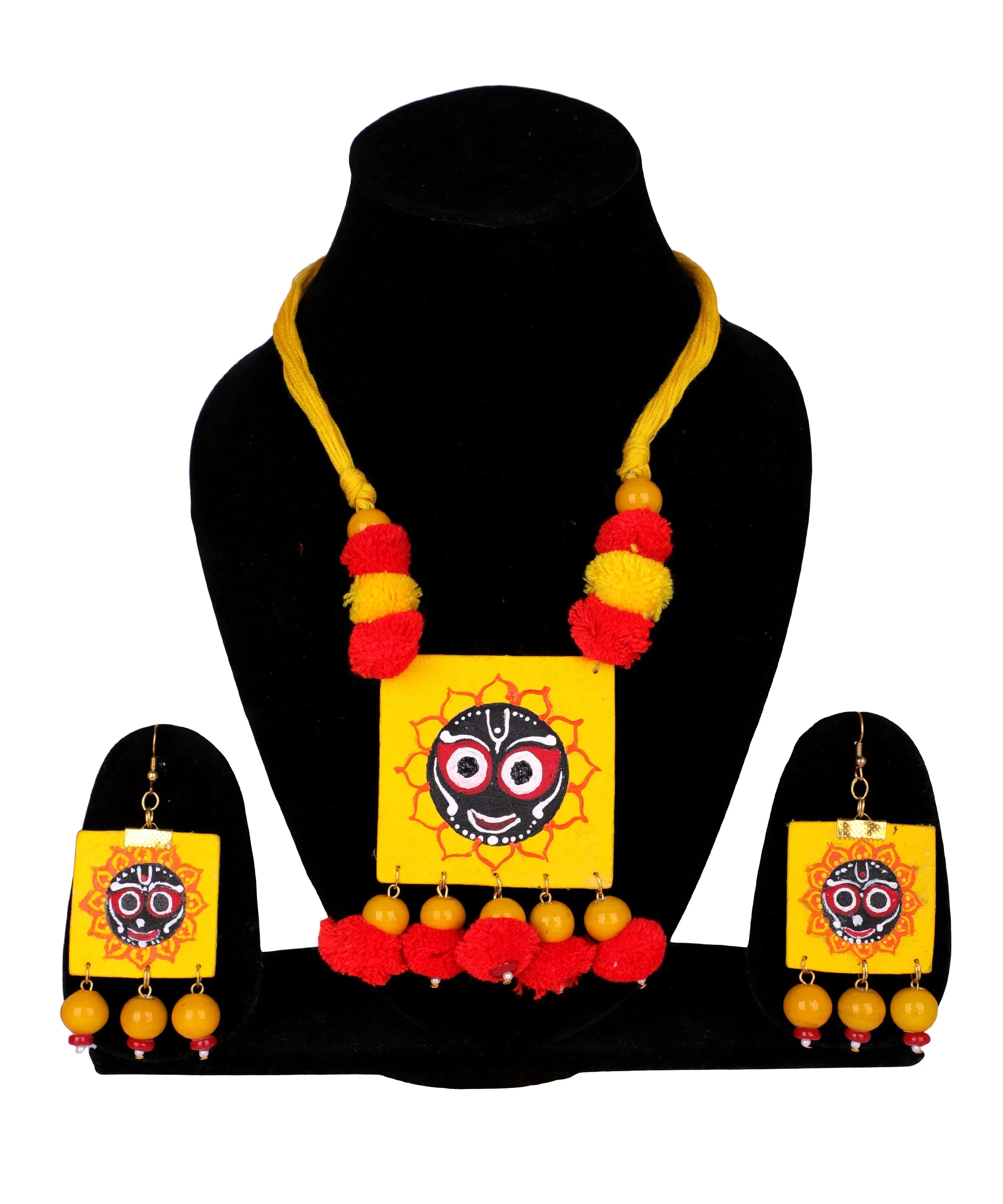 Deva Puri Jagannath Traditional Multi Color Hand Painted (Necklace Set) HP-NP- - KHOJ.CITY