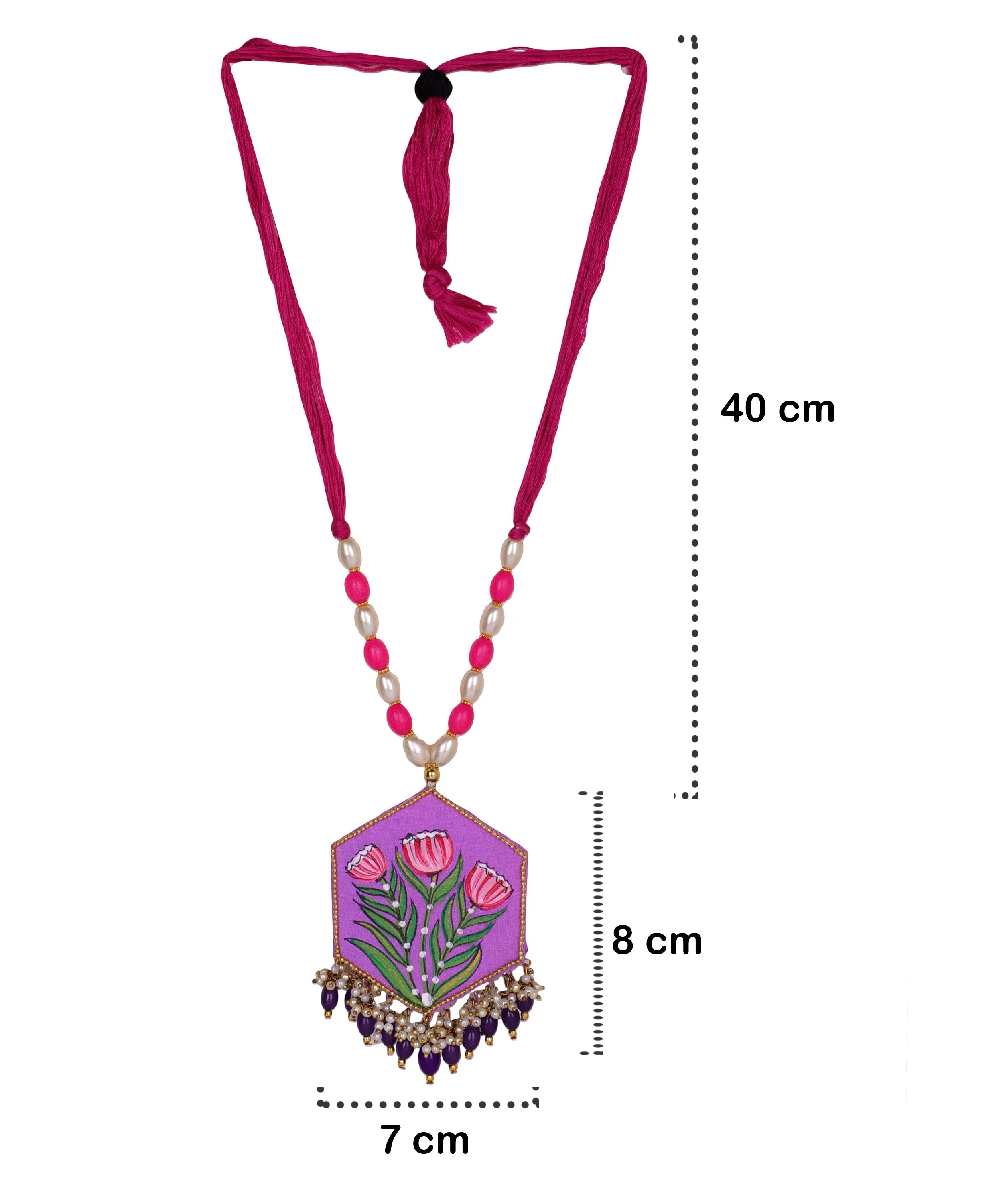 Dianthus Classic Multi Color Hand Painted (Necklace) HP-NP-034 - KHOJ.CITY