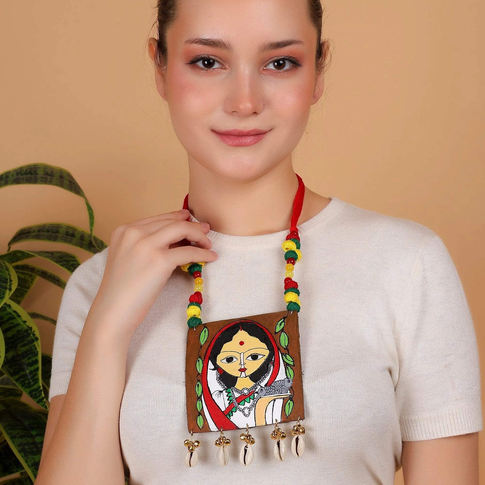 Eclectic Classic Multi Color Hand Painted (Necklace) HP-NP-037 - KHOJ.CITY