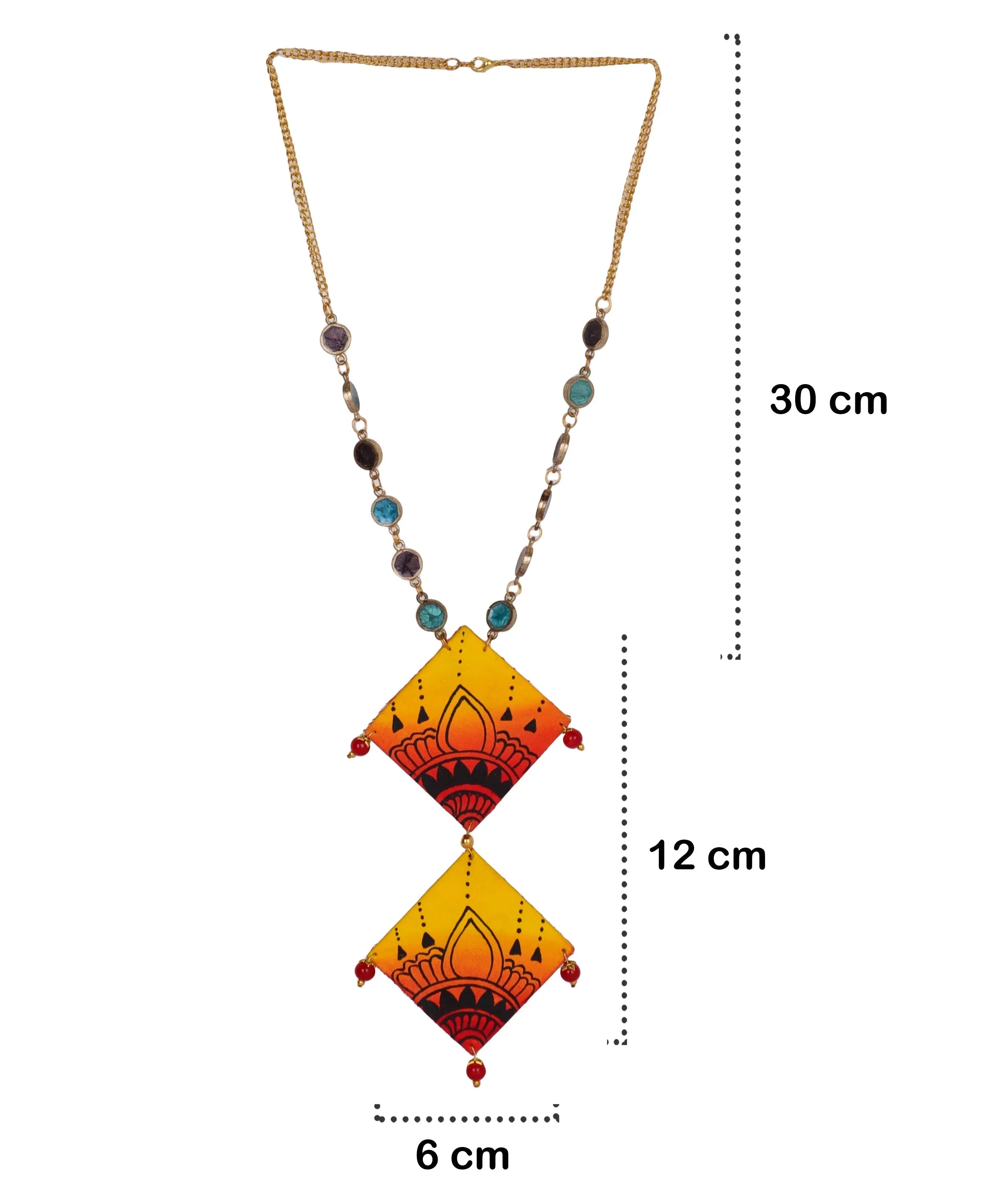 Ela Classic Multi Color Hand Painted (Necklace) HP-NP-038 - KHOJ.CITY