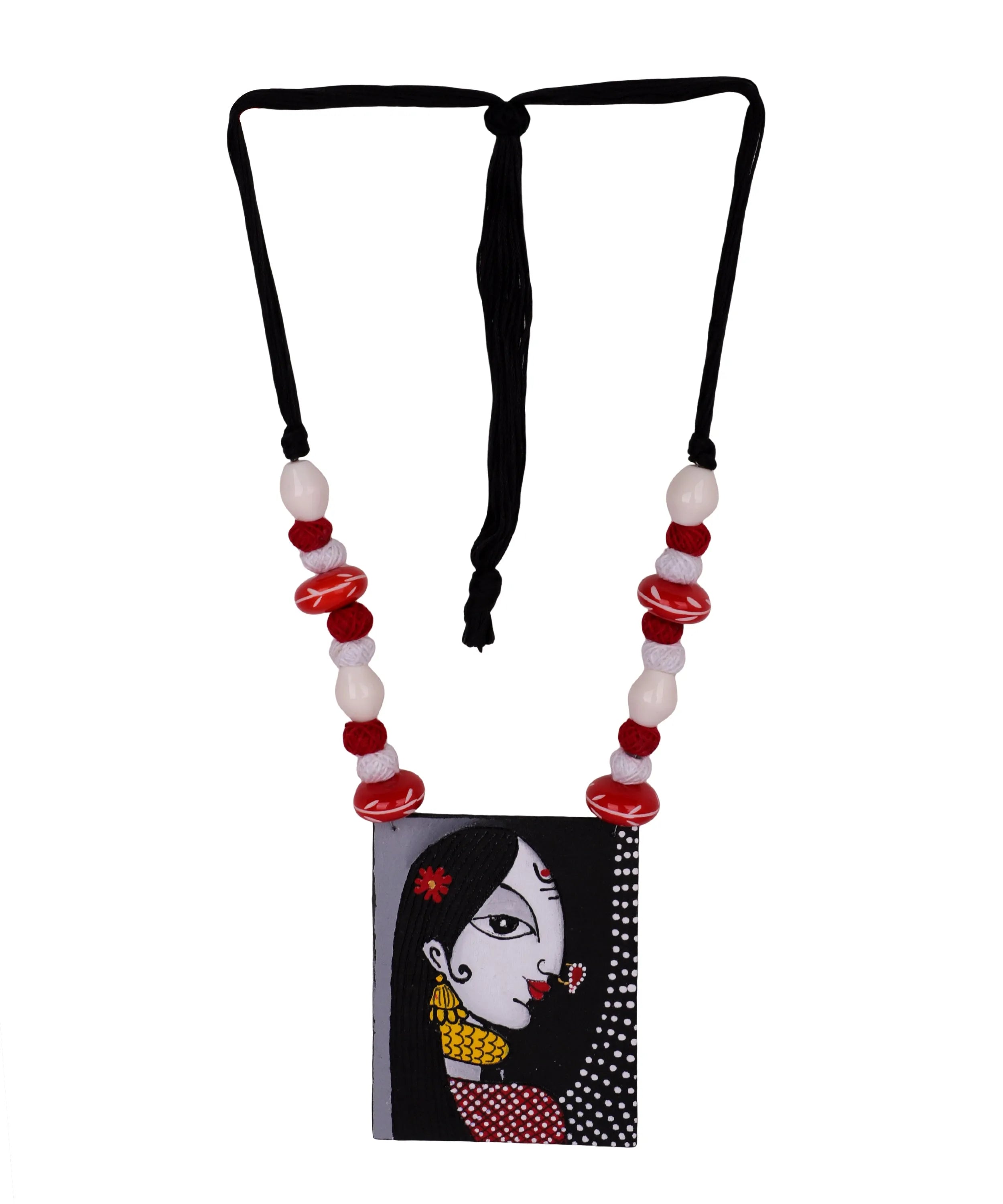 Freya Classic Multi Color Hand Painted (Necklace) HP-NP-123 - KHOJ.CITY