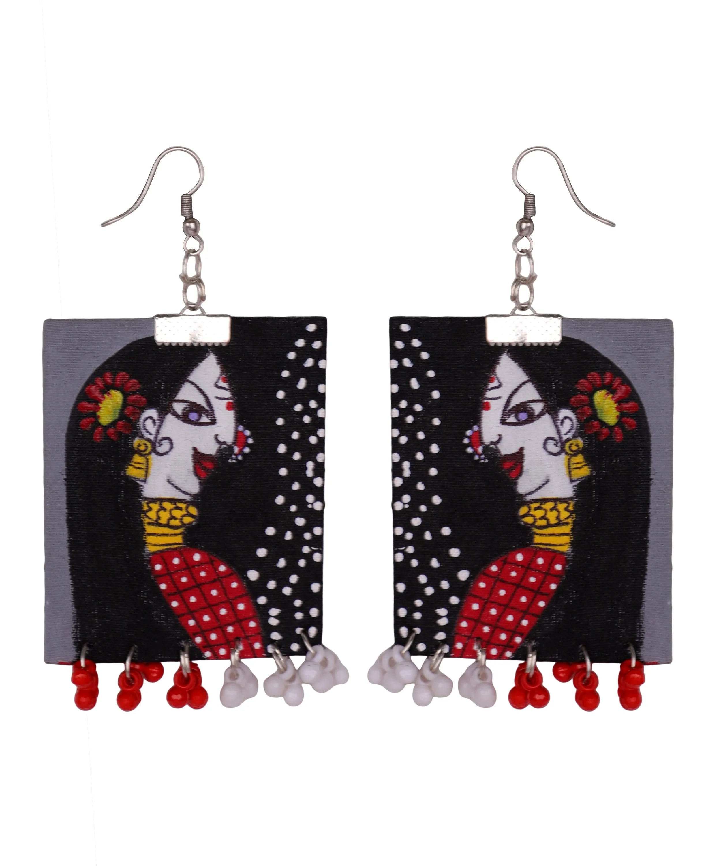Freya Modern Multi Color Hand Painted Drop (Earrings) HP-ER-063 - KHOJ.CITY